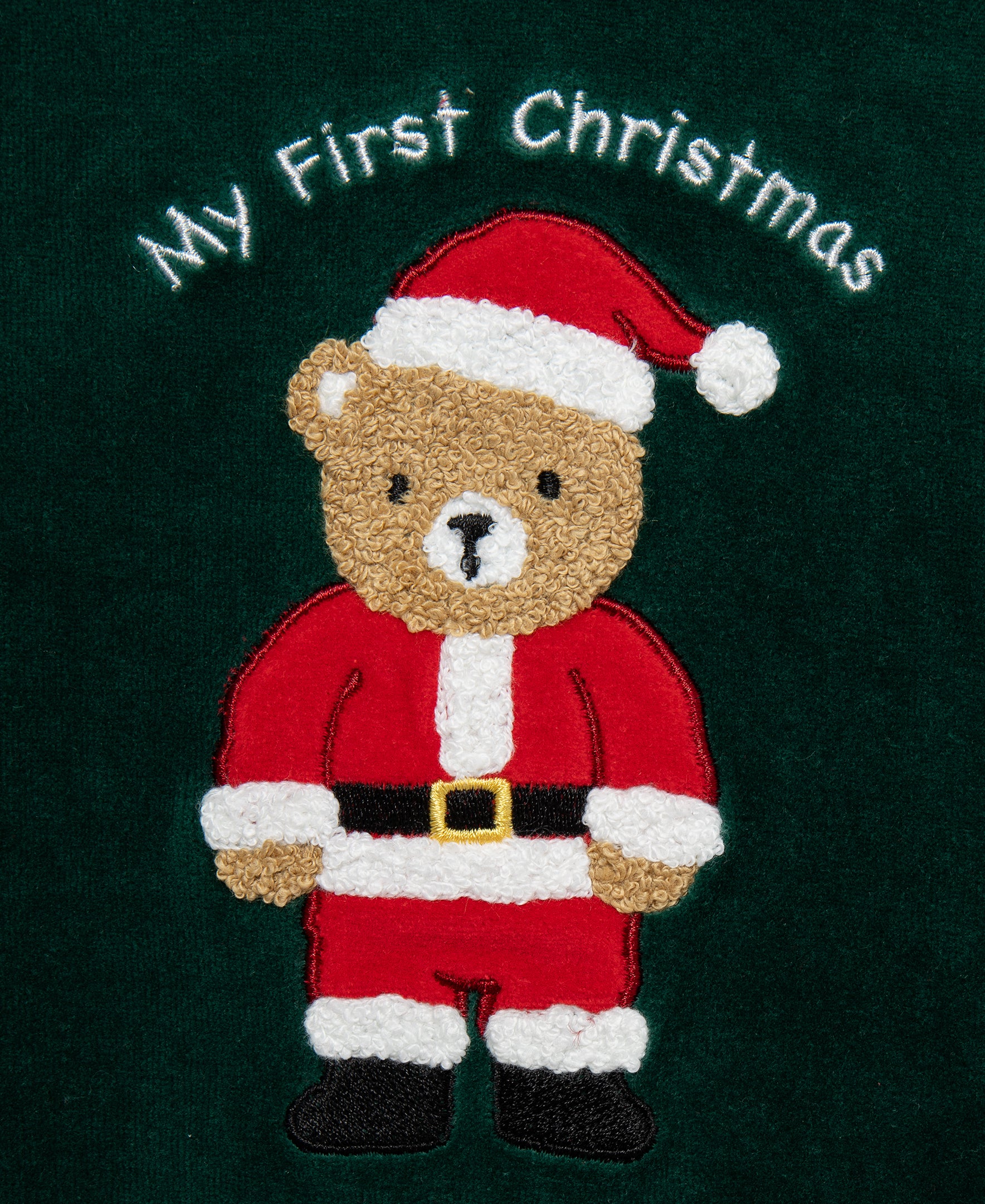 Santa Bear Velour Pant Set (3M-12M) - Little Me