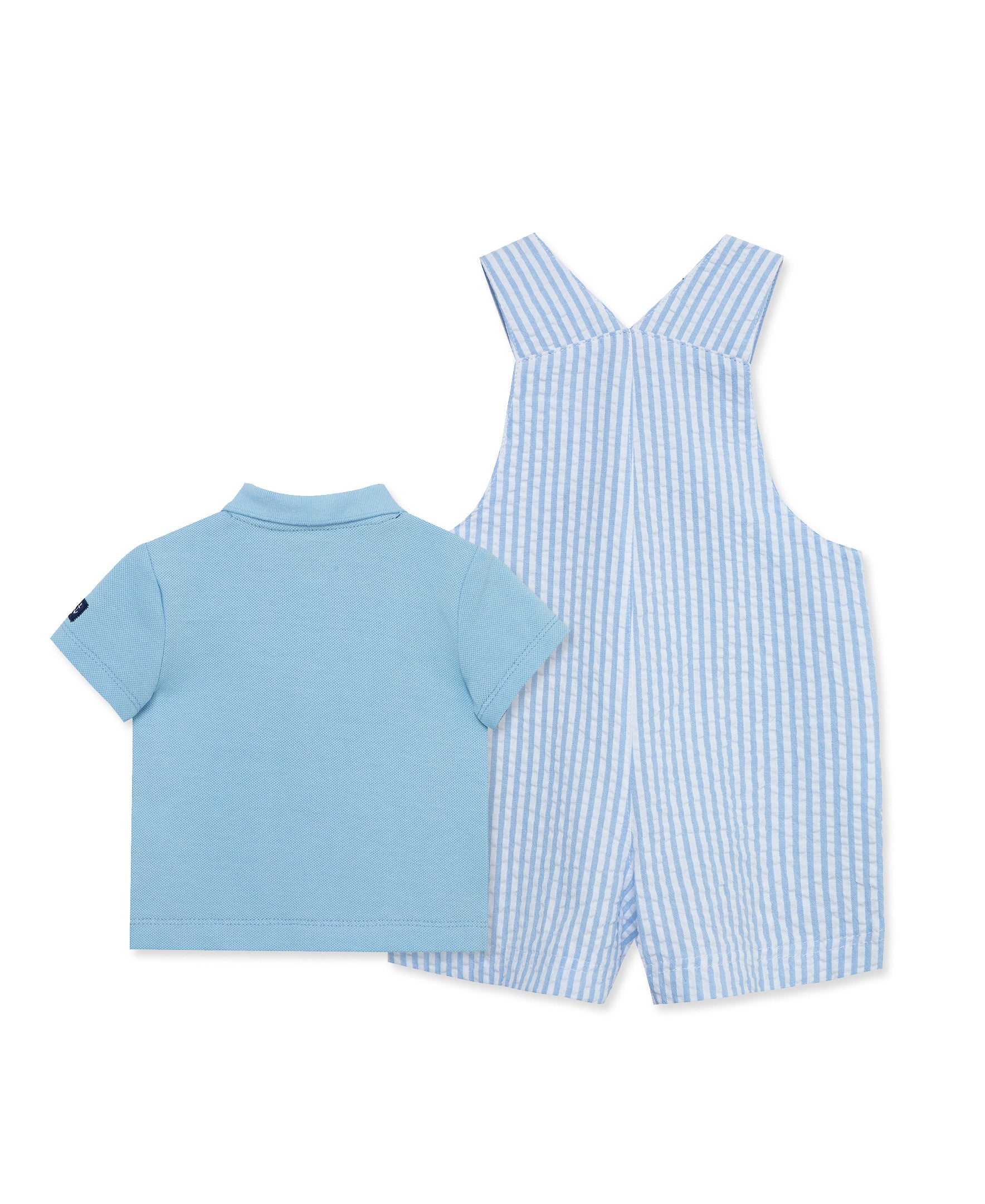 Sailboat Woven Shortall Set (3M-12M) - Little Me
