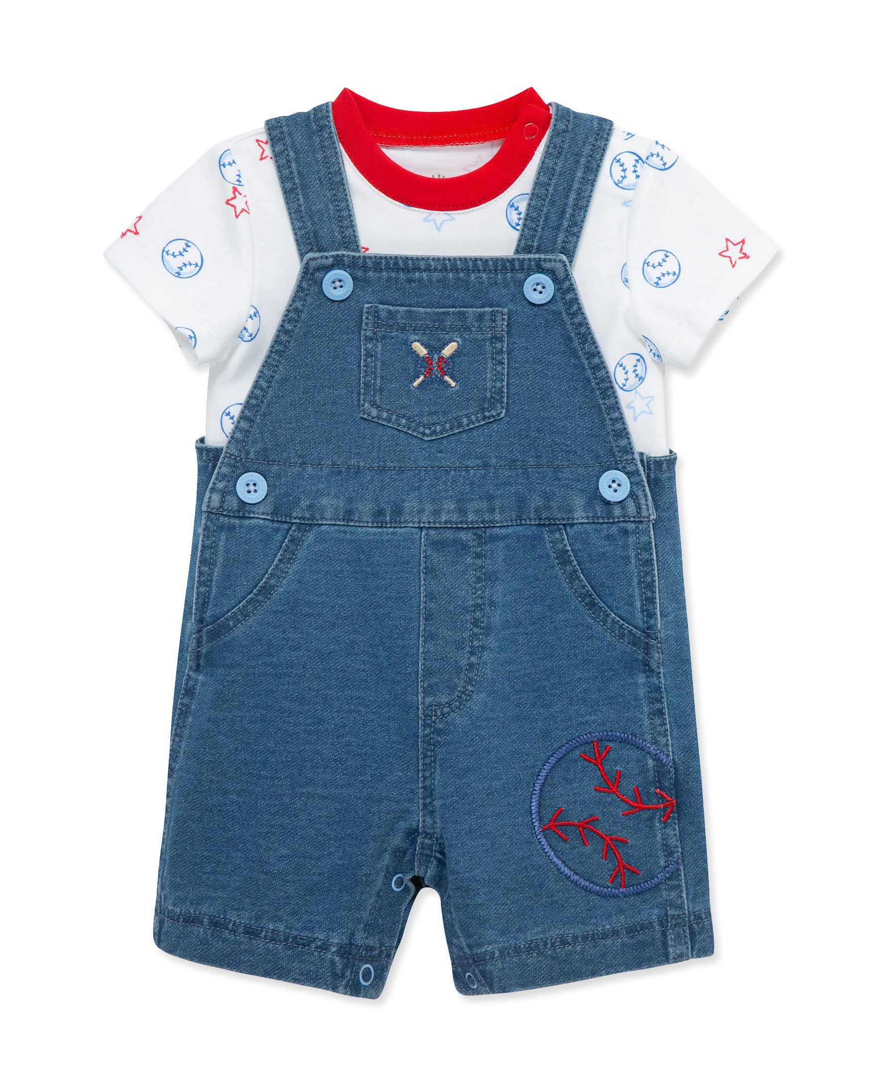 Baseball Knit Shortall (12M-24M) - Little Me