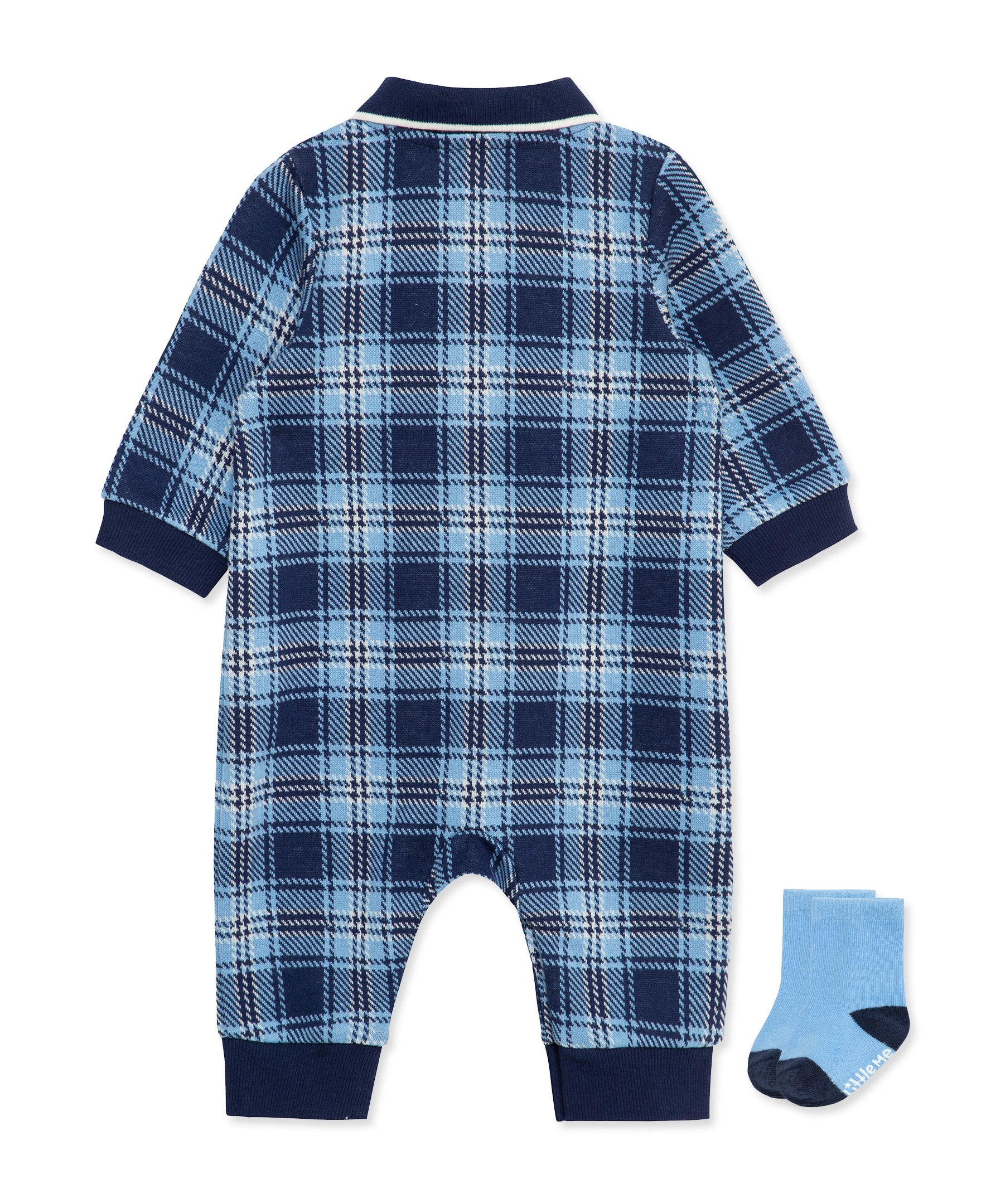 Plaid Coverall & Sock Set (3M-12M) - Little Me