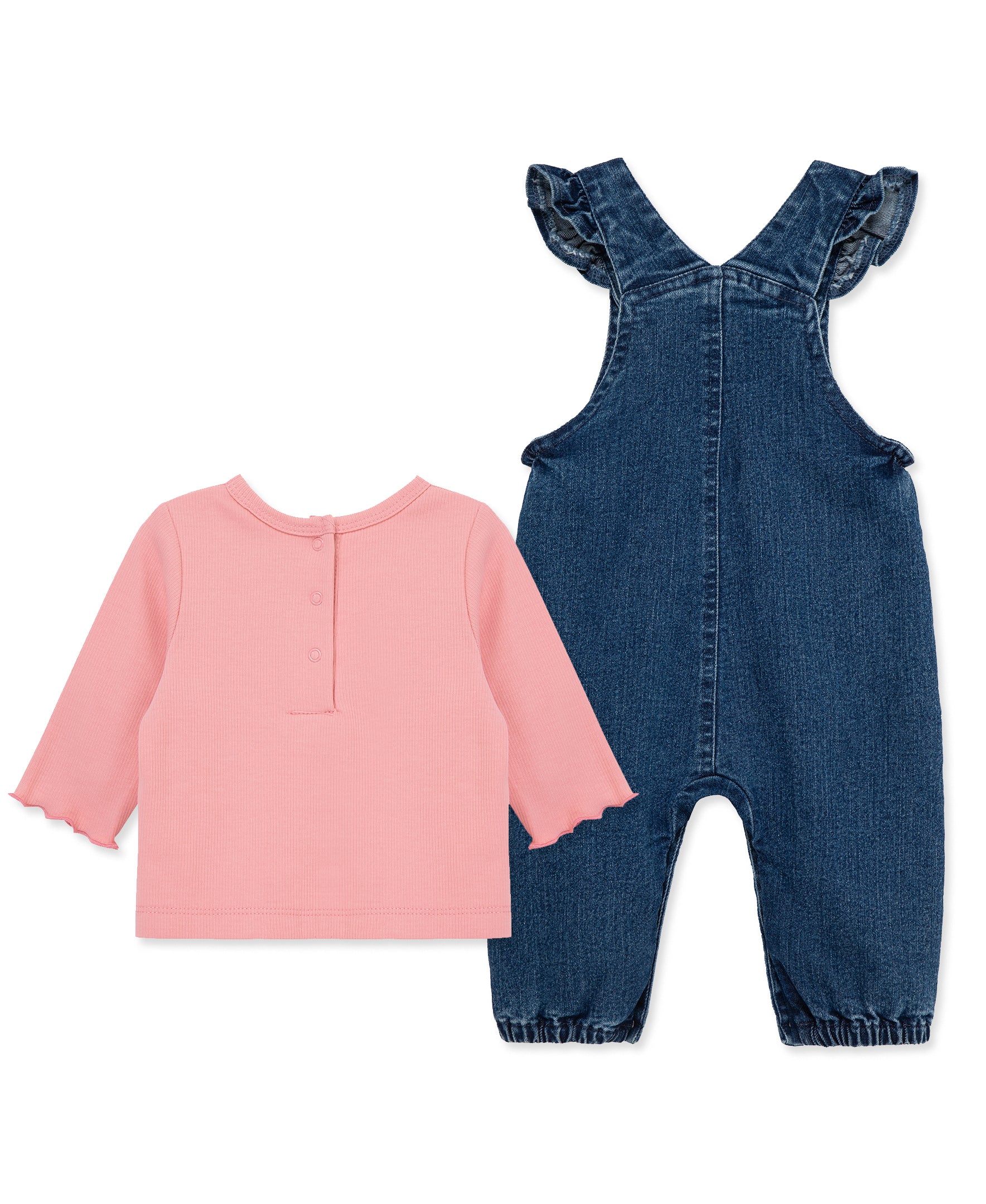 Flowers Denim Overall set (3M-12M) - Little Me