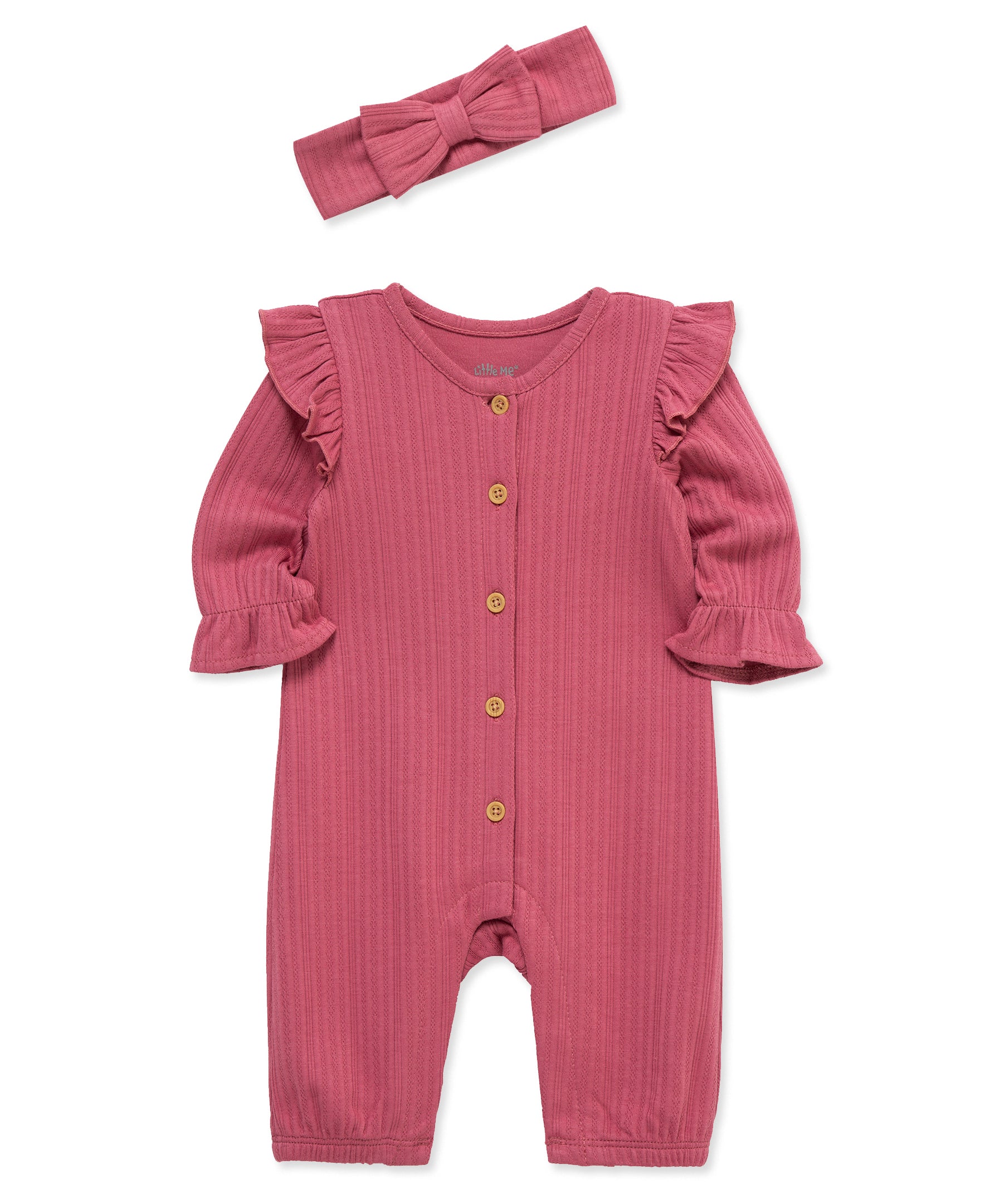 Rose Jumpsuit & Headband - Little Me