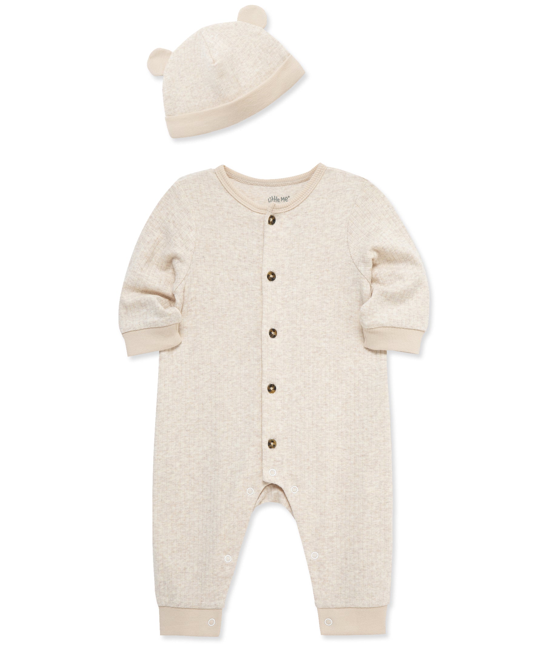 Oatmeal Coverall & Hat - Little Me