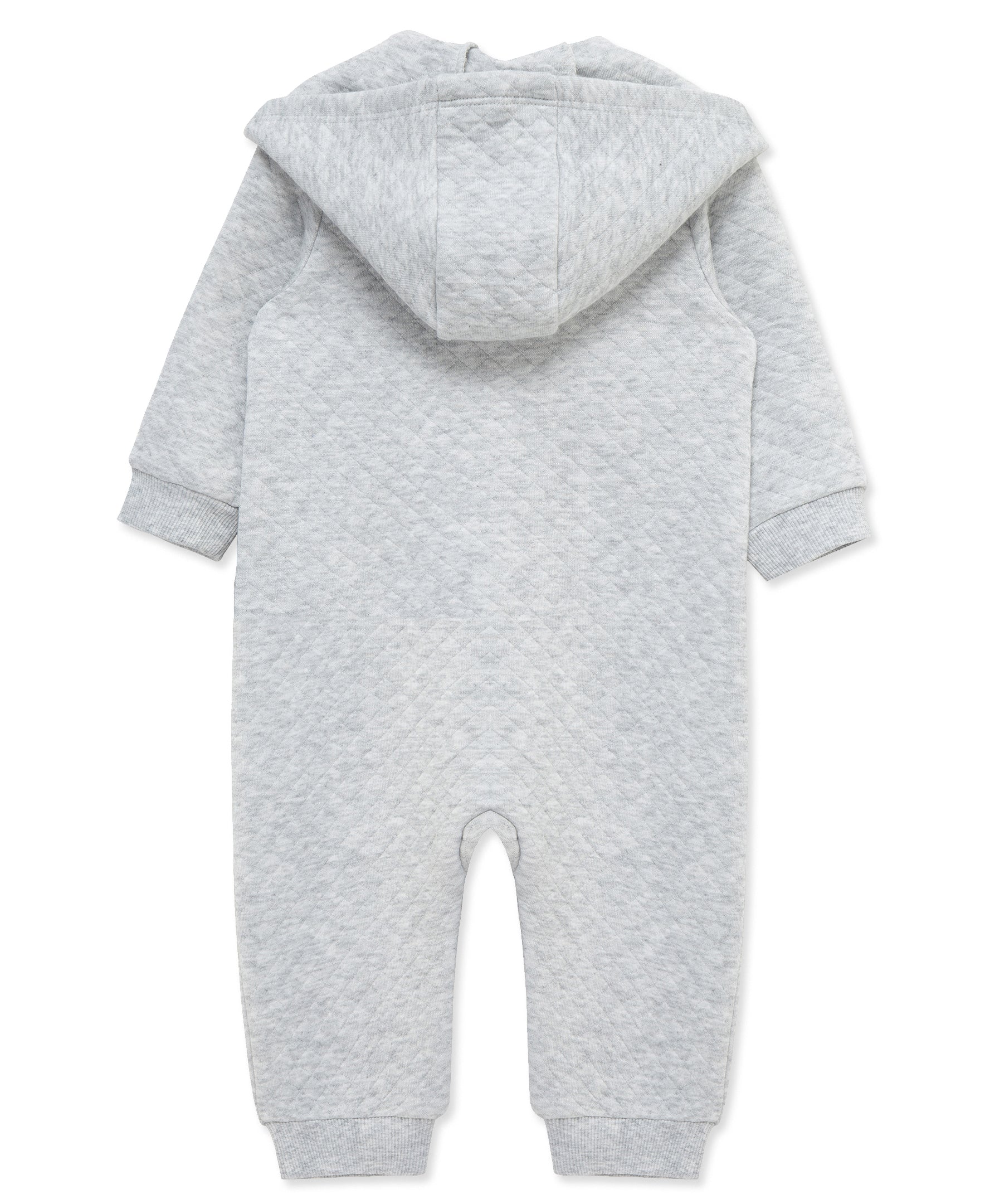 Gray Quilted Hooded Coverall - Little Me