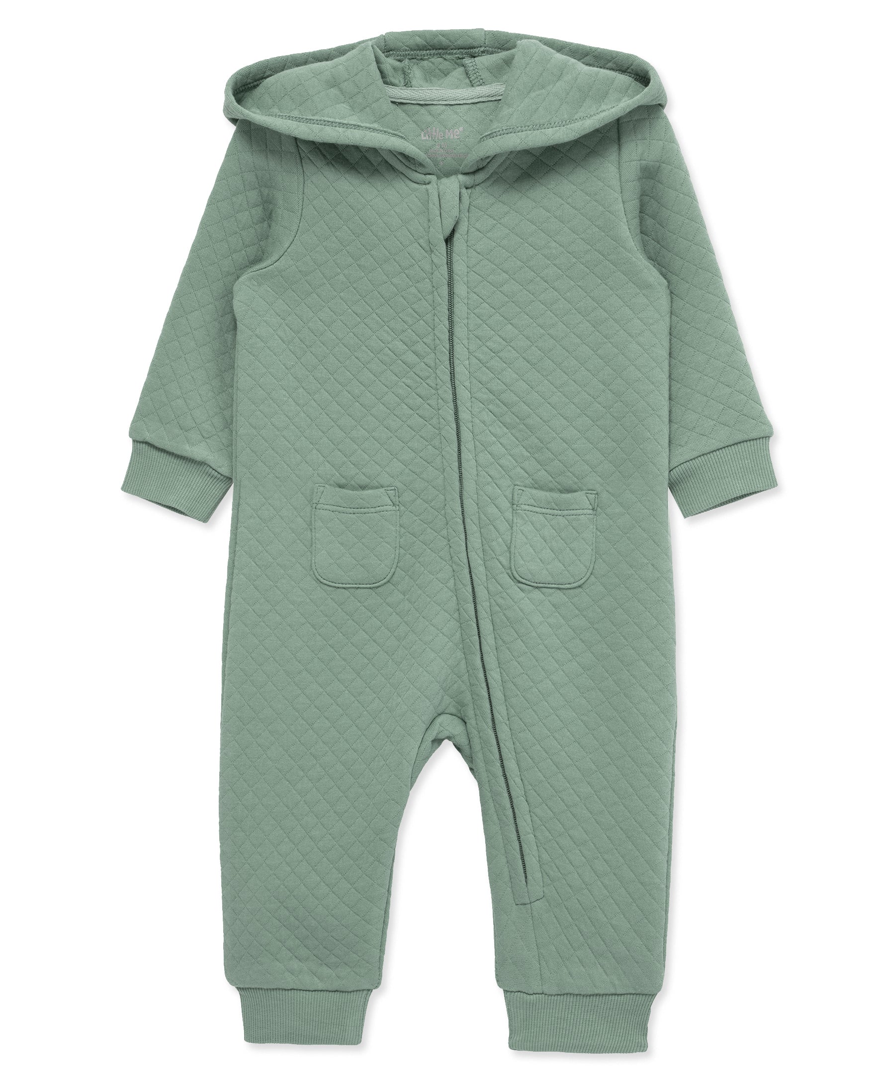 Green Quilted Hooded Coverall - Little Me
