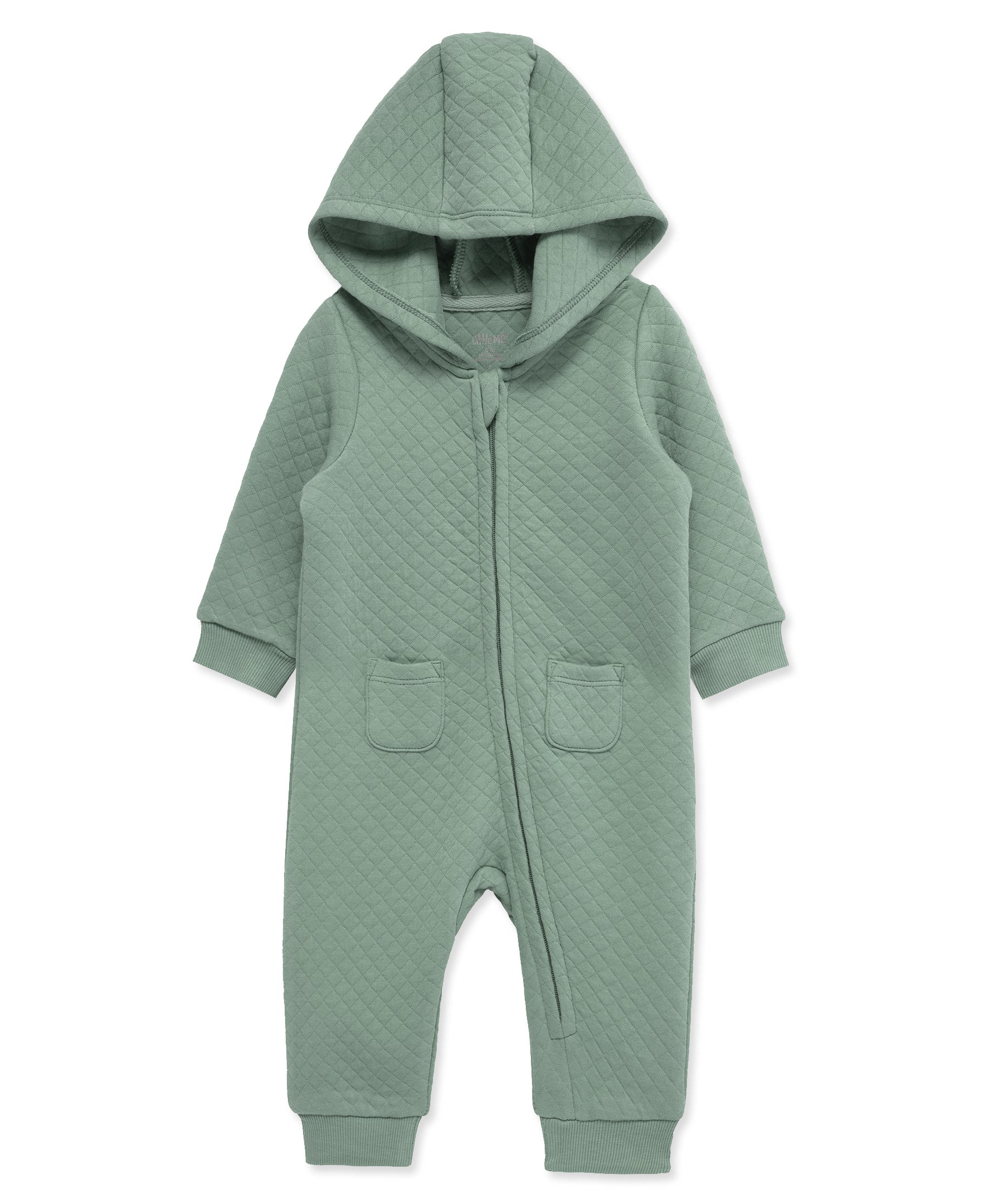 Green Quilted Hooded Coverall - Little Me
