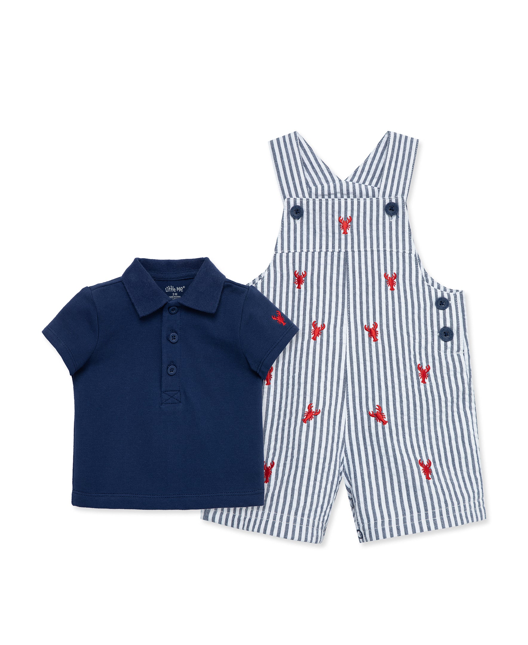 Lobster Woven Shortall Set (3M-12M)