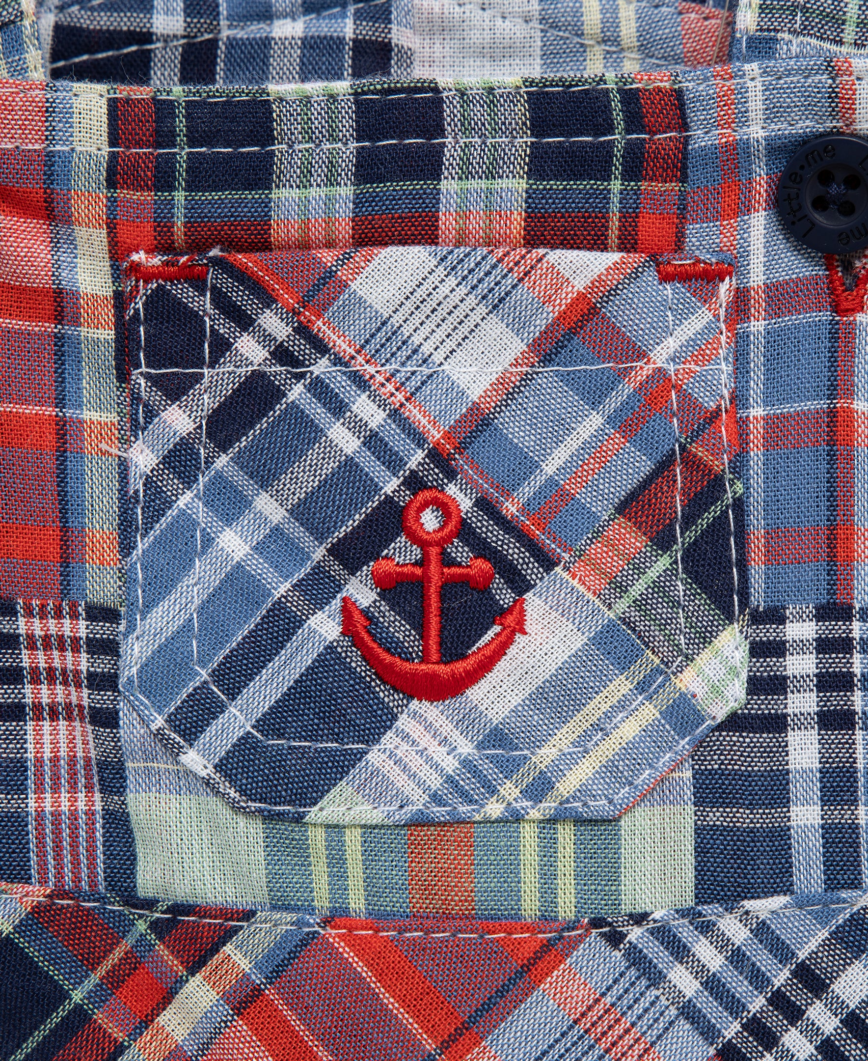 Patchwork Woven Shortall Set (12M-24M) - Little Me