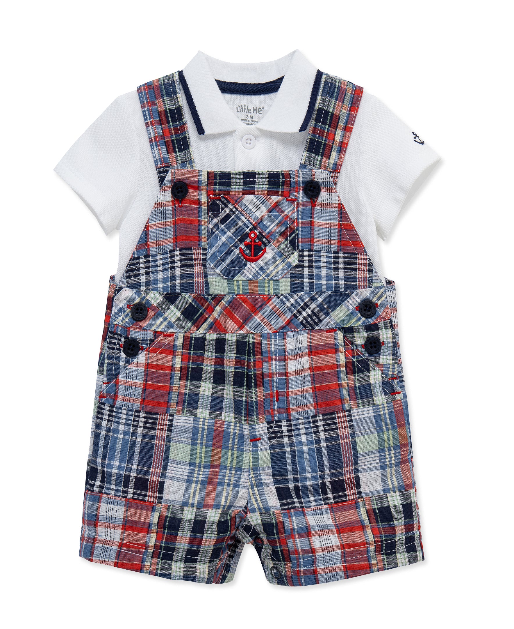 Patchwork Woven Shortall Set (3M-12M)