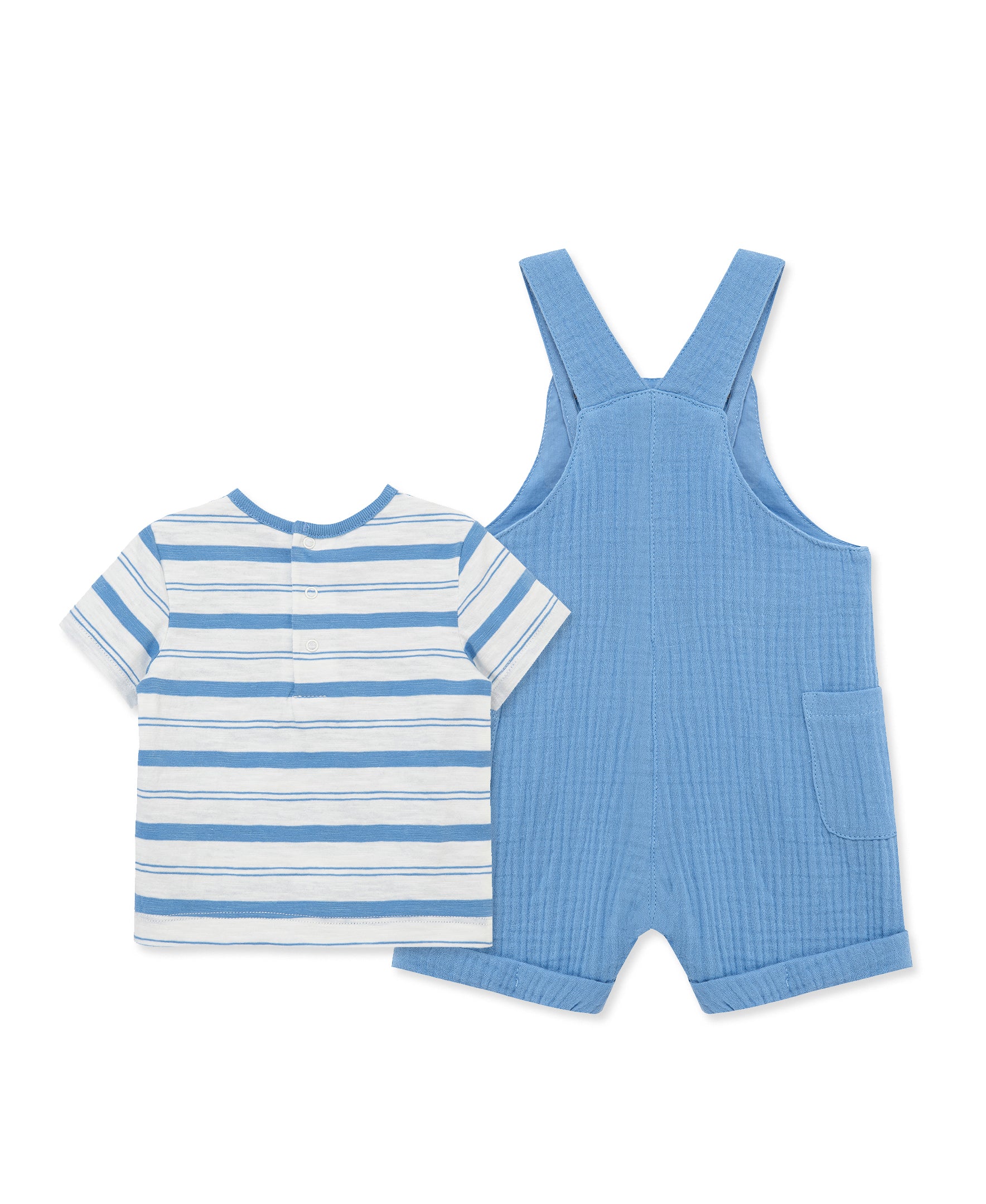 Solid Gauze Shortall Set