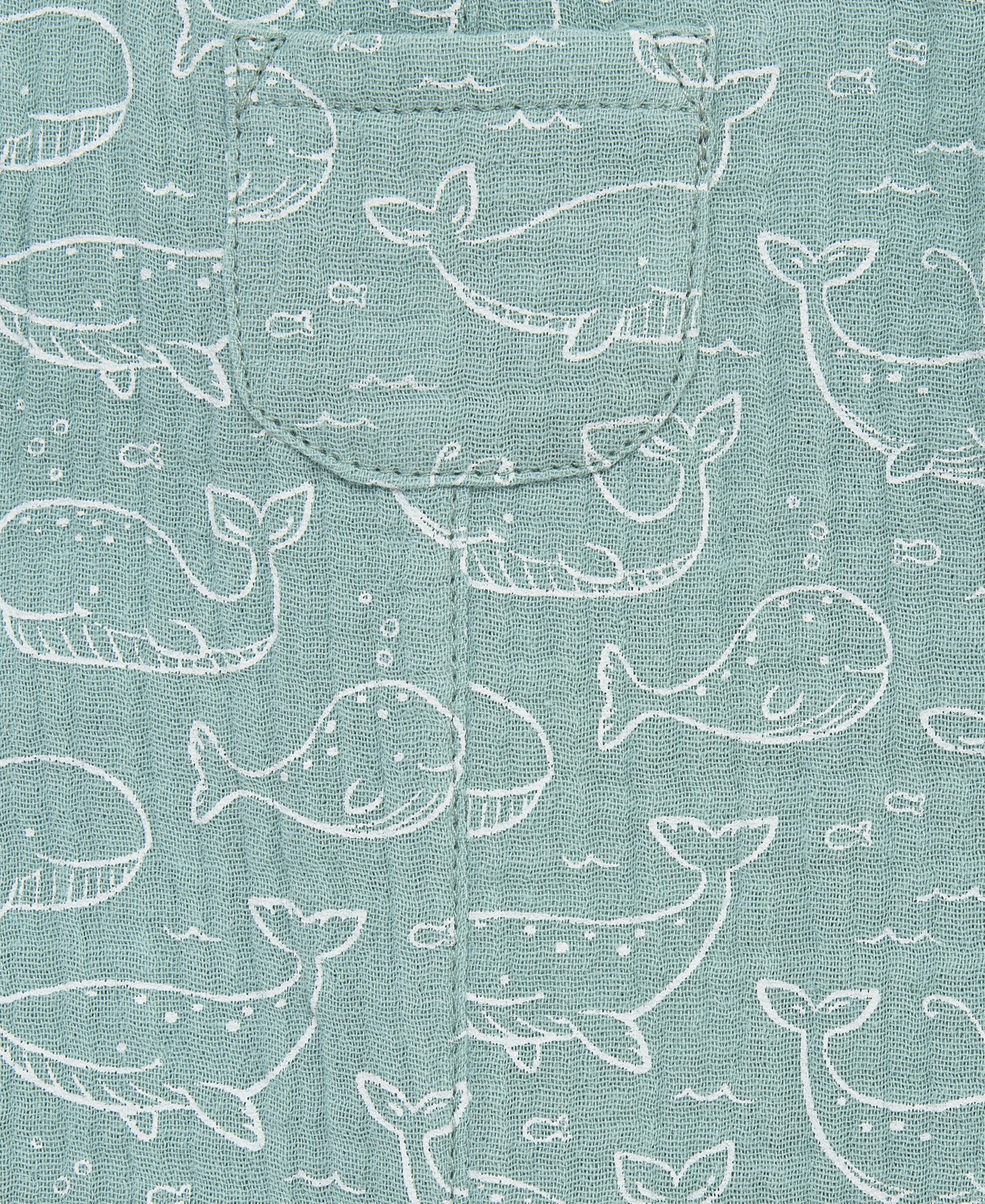 Whales Gauze Shortall Set