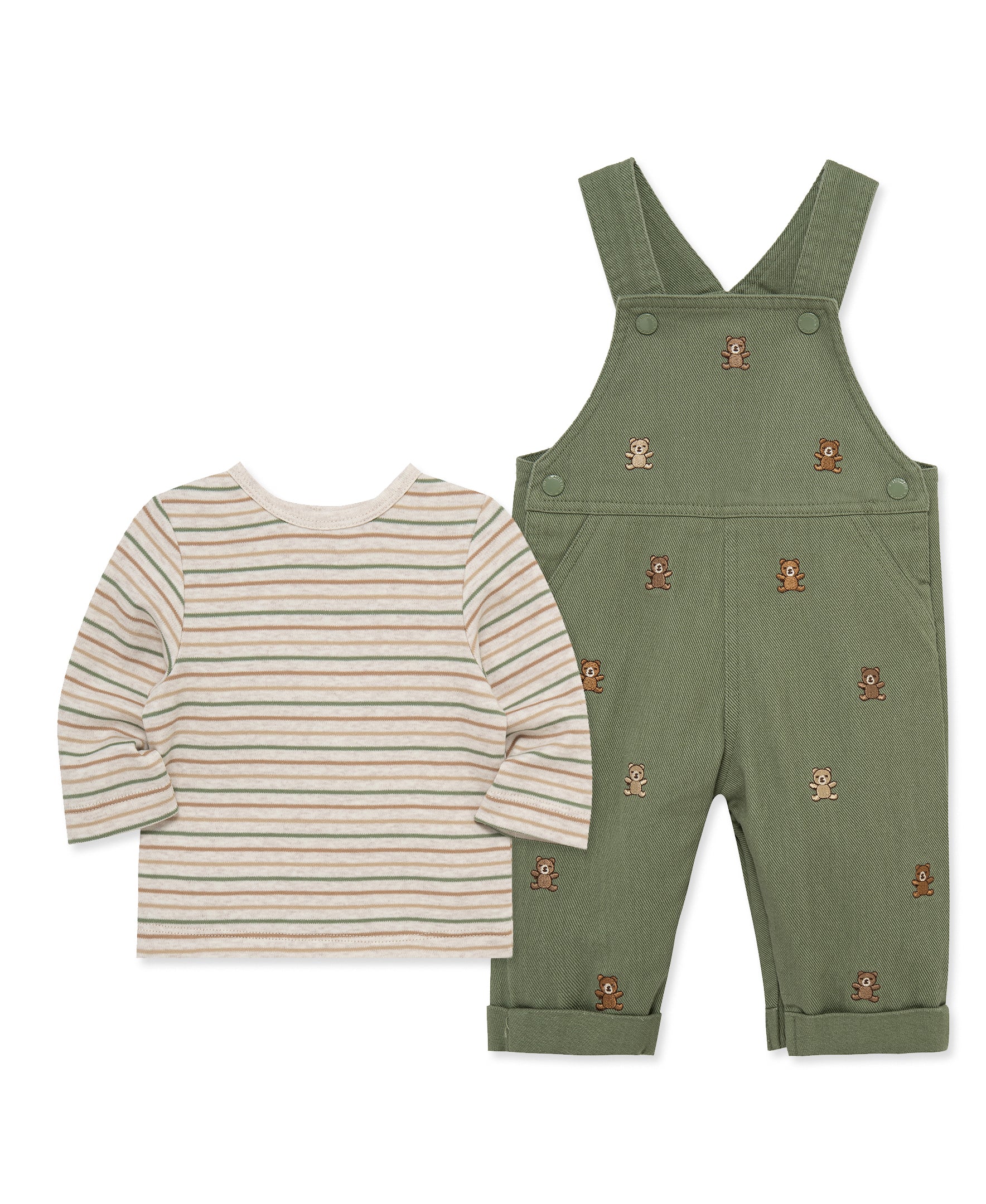 Bears Woven Overall Set (3M-12M) - Little Me
