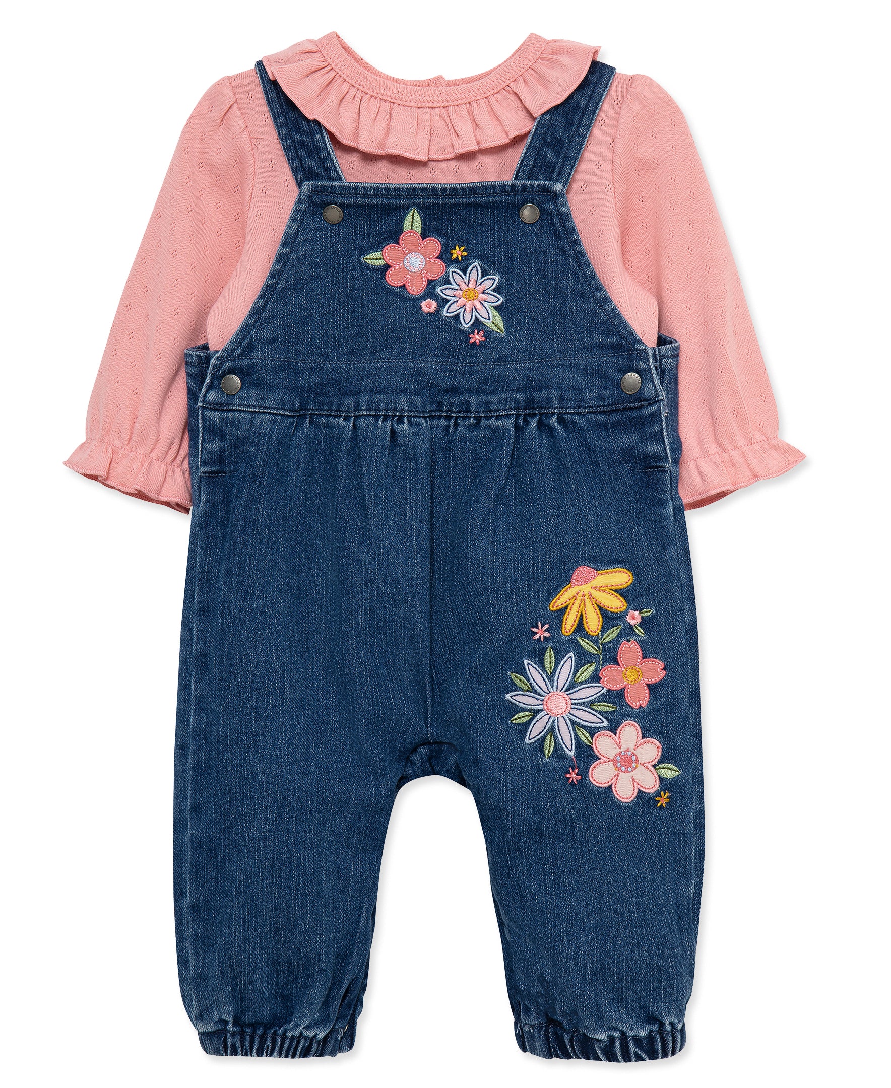Flowers Woven Overall Set (12M-24M) - Little Me
