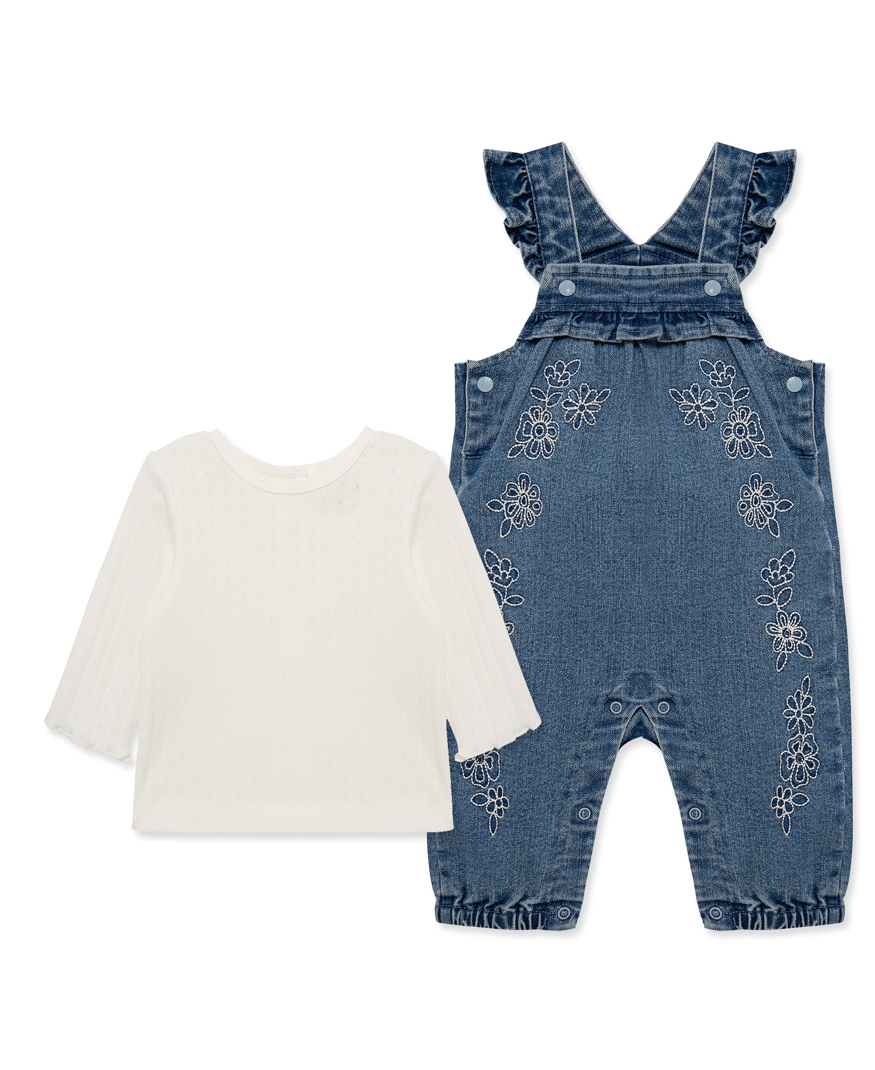 Lacey Woven Overall Set (3M-12M) - Little Me