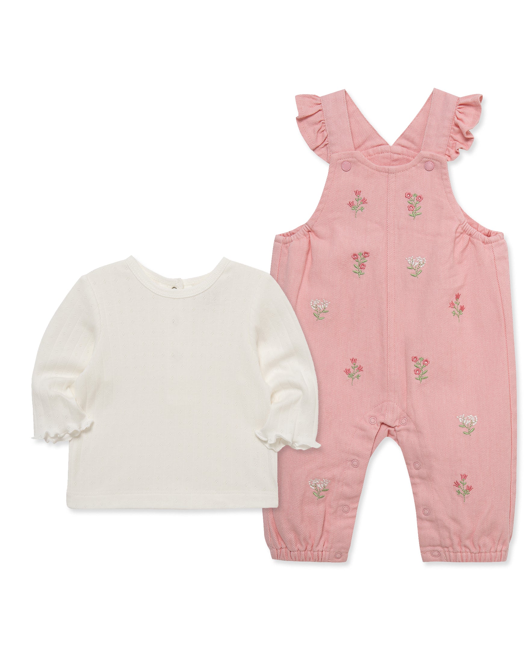 Floral Woven Overall Set (12M-24M) - Little Me