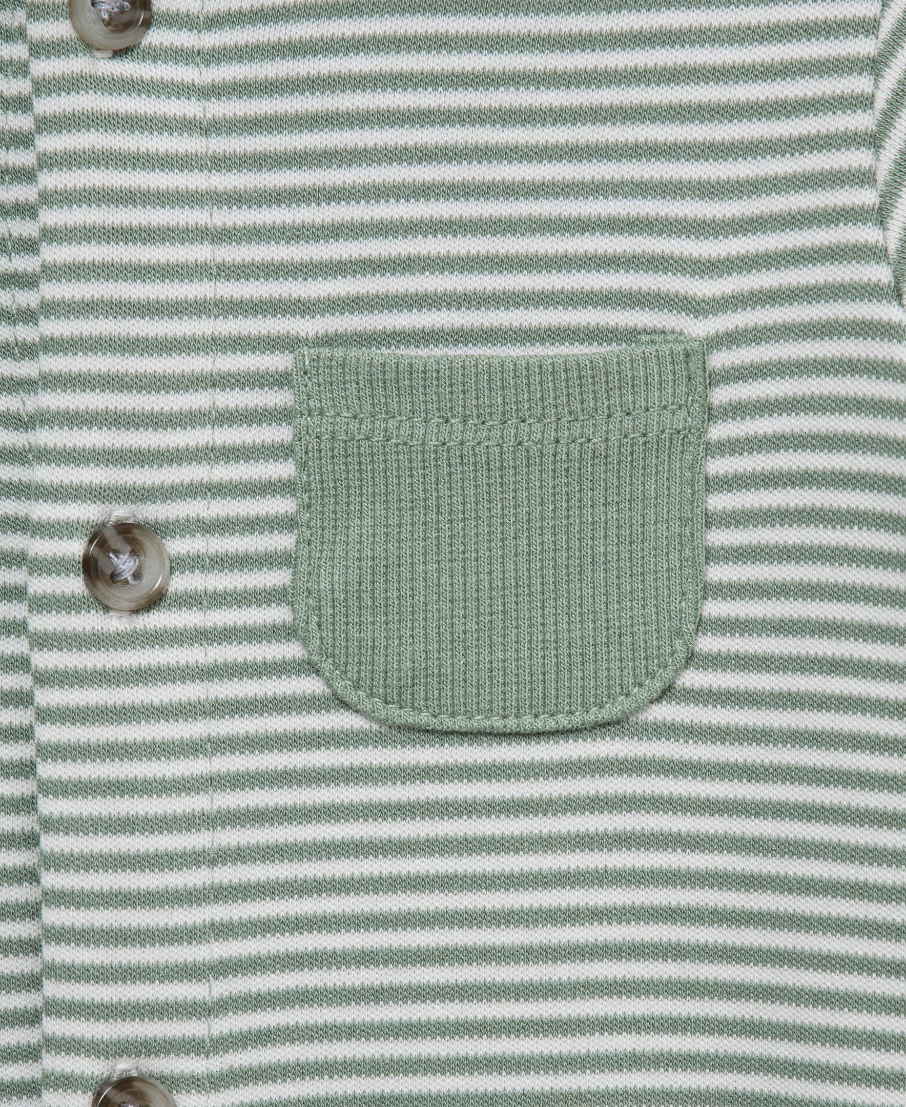 Green Striped Coverall & Hat - Little Me