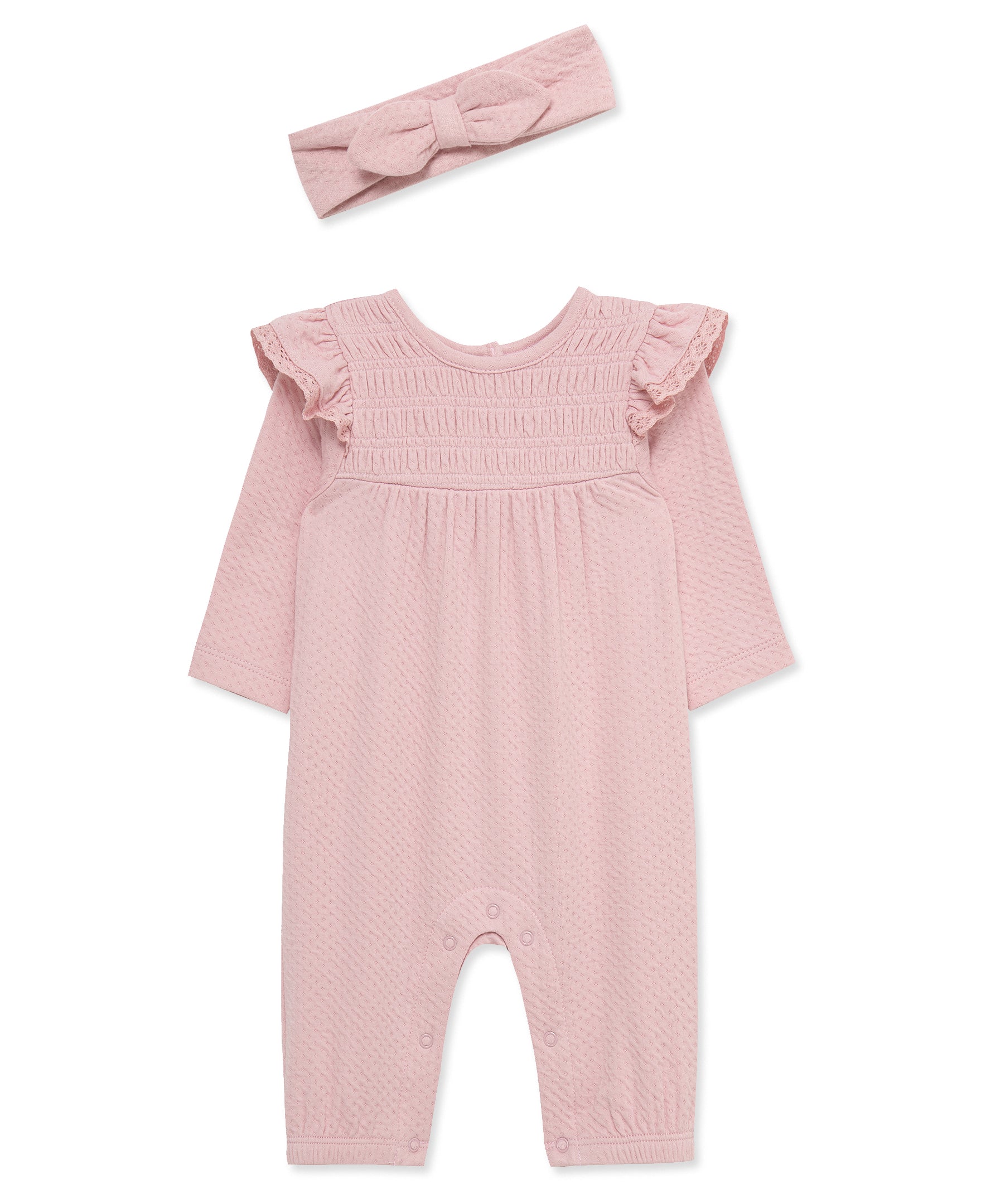Mauve Smock Coverall Set - Little Me