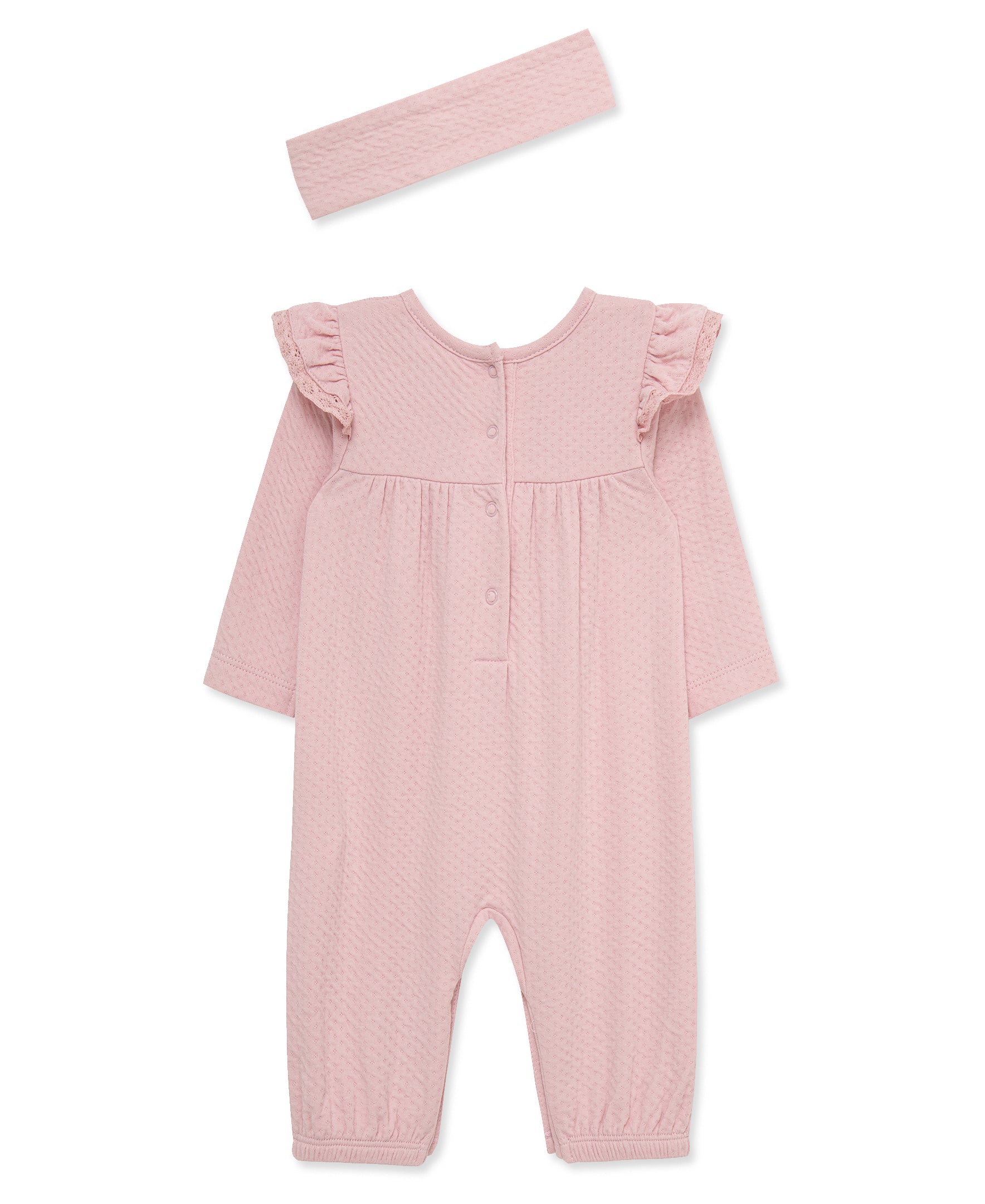 Mauve Smock Coverall Set - Little Me