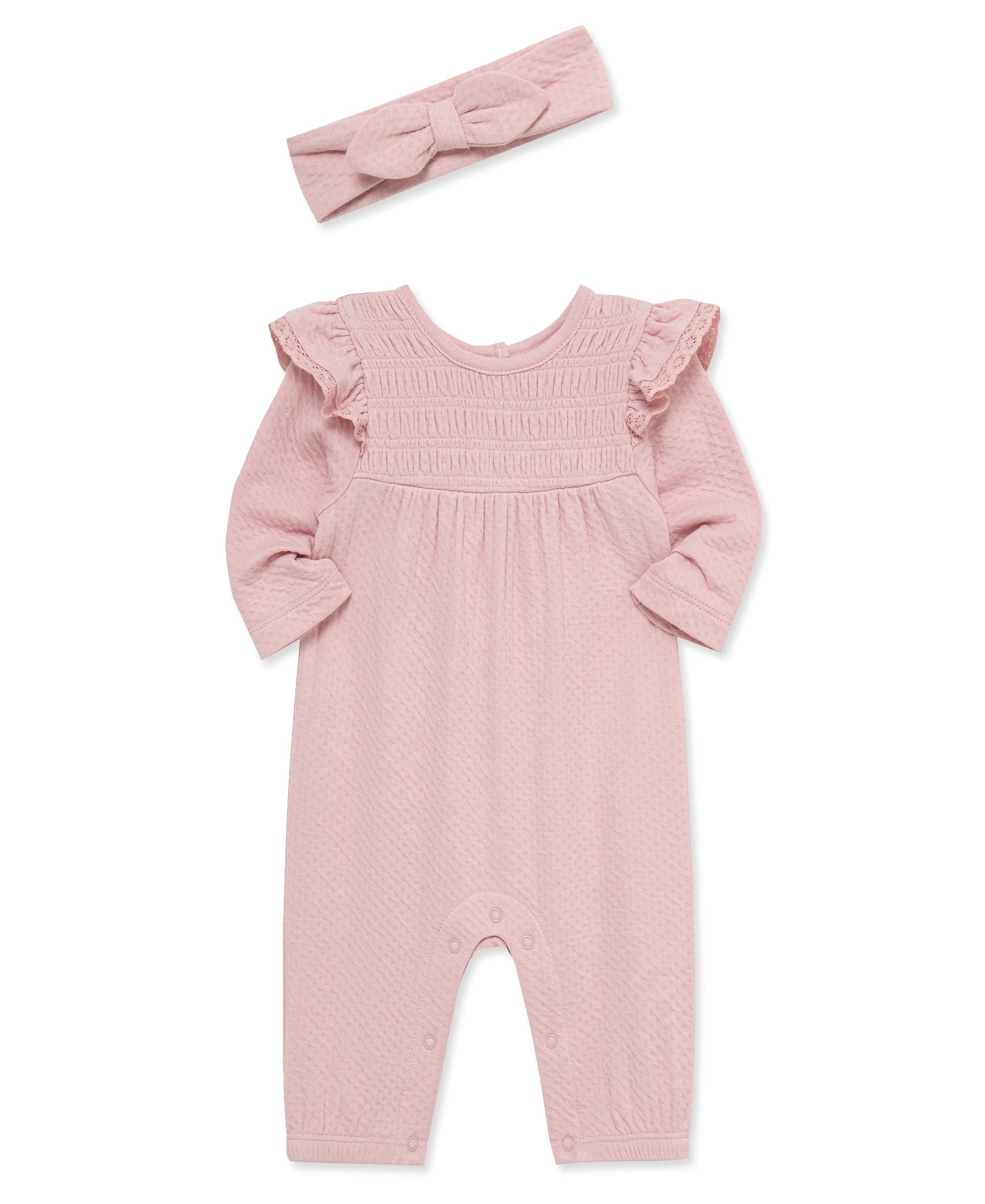 Mauve Smock Coverall Set - Little Me