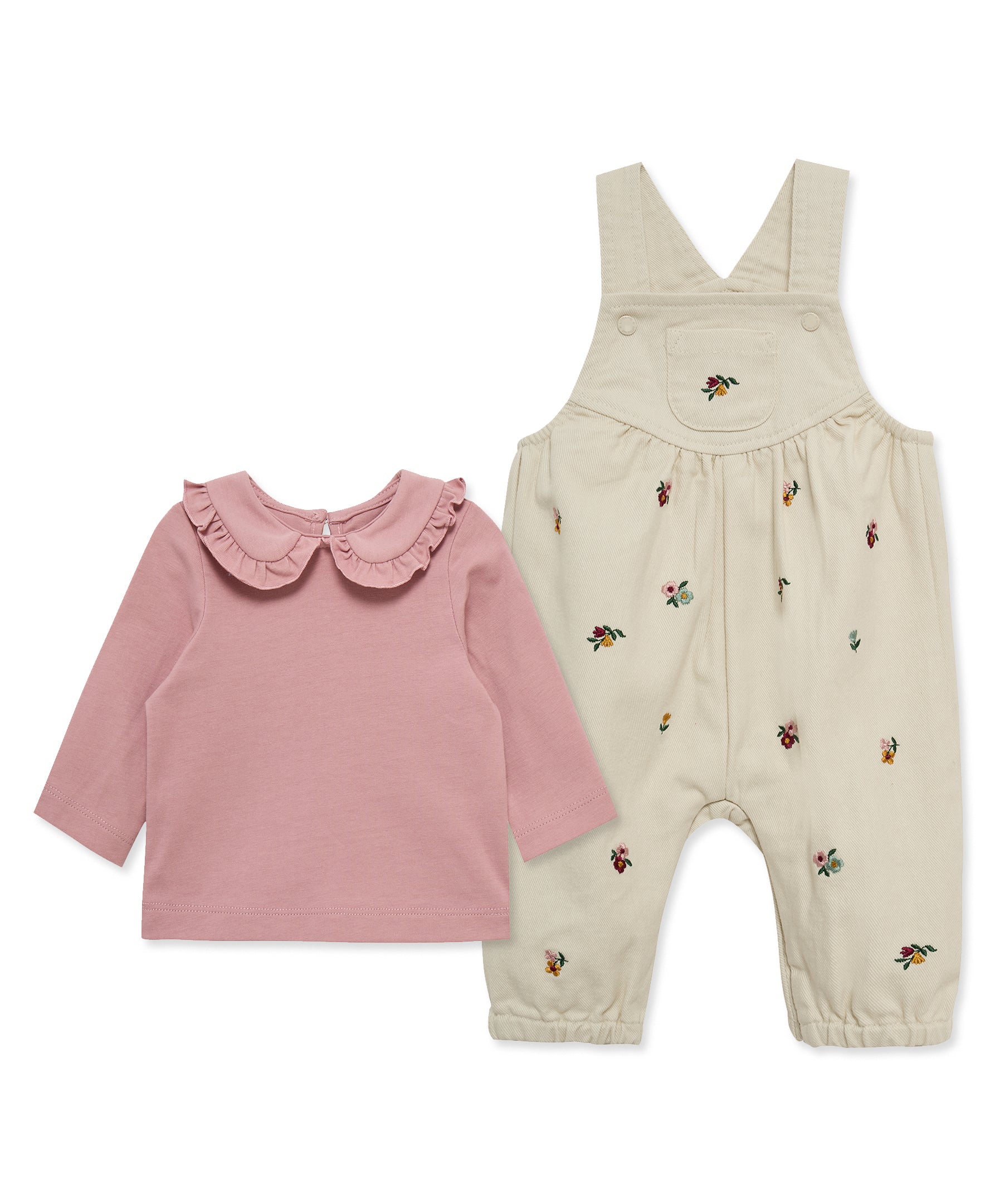 Posies Woven Overall Set (12M-24M) - Little Me