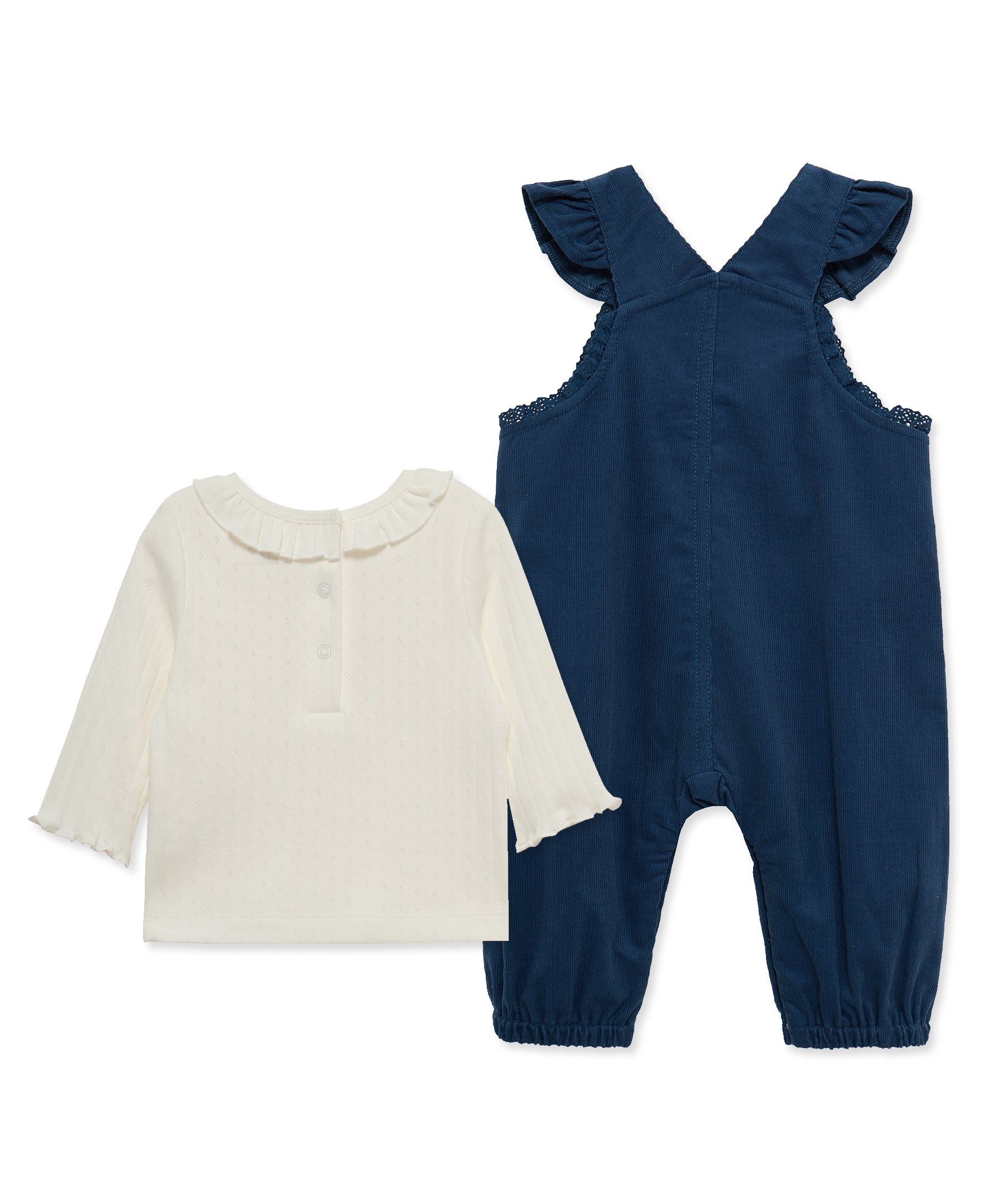 Pintuck Woven Overall Set (3M-12M) - Little Me