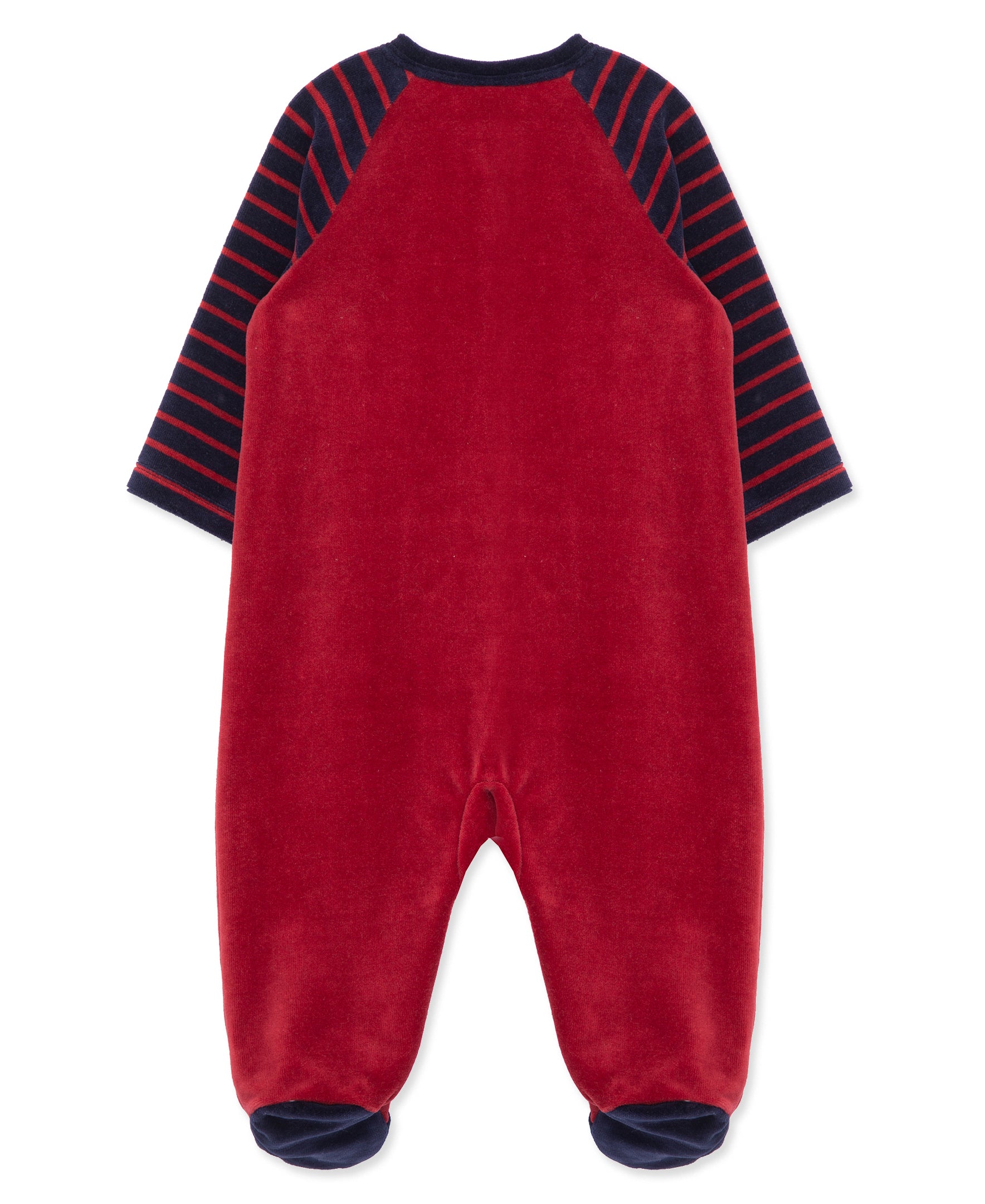 Train Schiffli Velour 2-Way-Zip Footie - Little Me