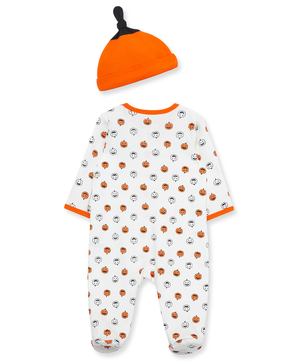 Pumpkin Zip Footie & Hat (NB-9M)