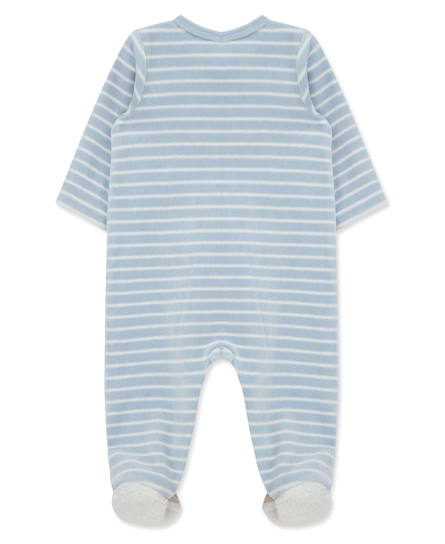 Fluffy Pup Zip Velour Footie (3M-9M) - Little Me