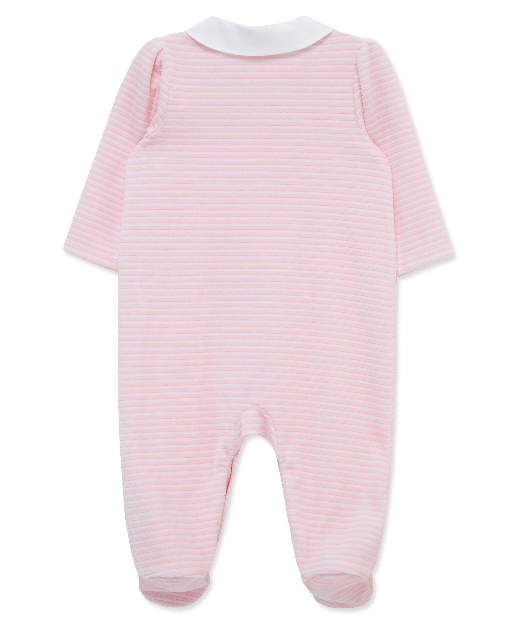 Floral Collar Velour Footie (3M-9M) - Little Me