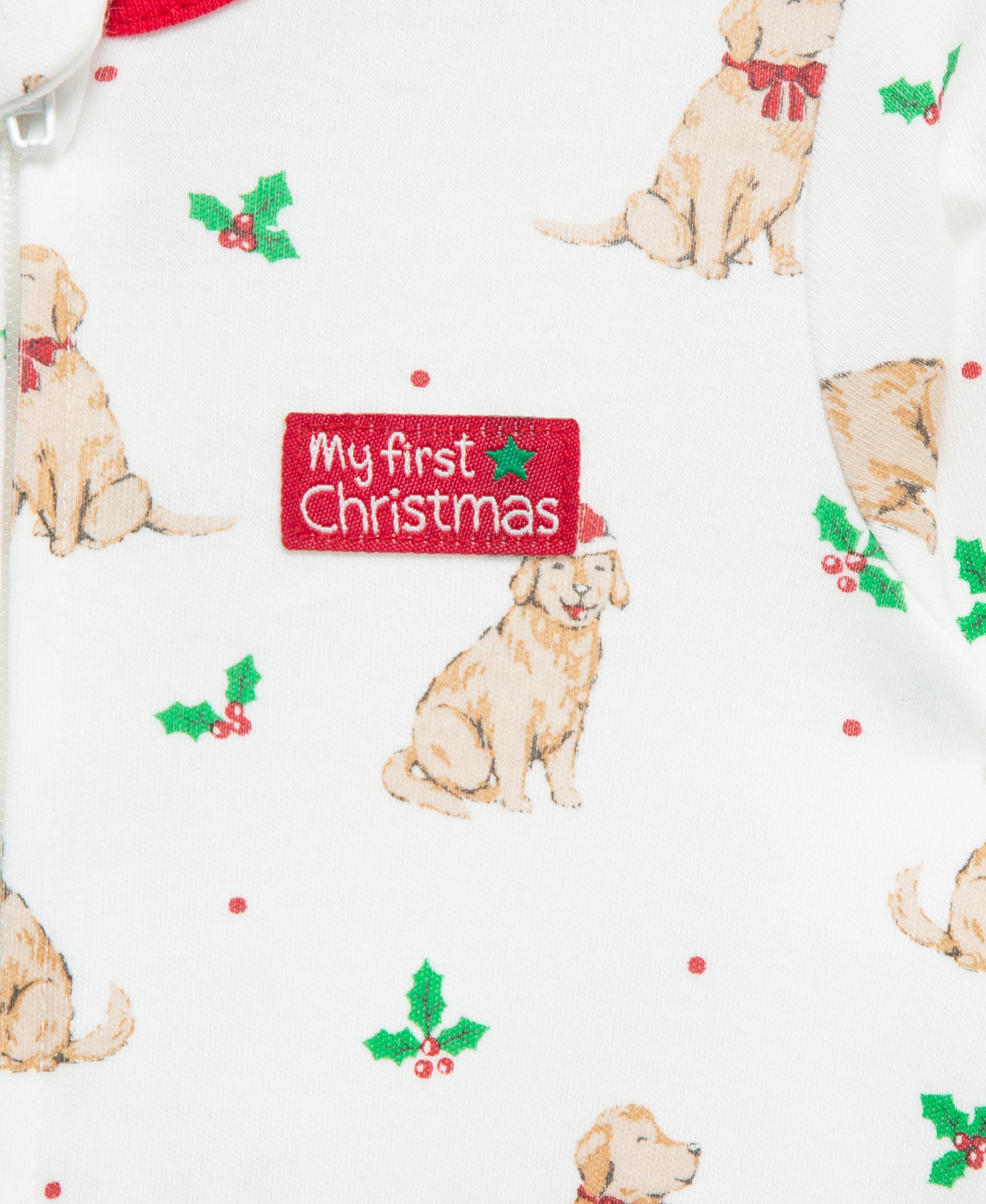 "My First Christmas" Puppy Footie & Hat (NB-9M)