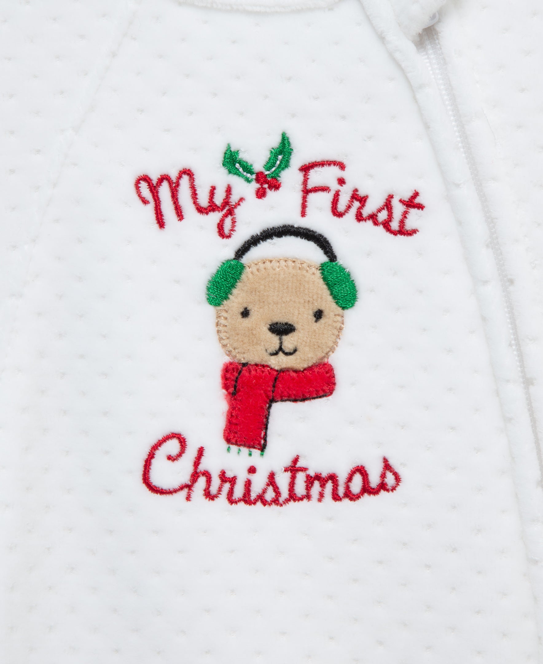 Merry Bear Velour Footie (3M-9M) - Little Me