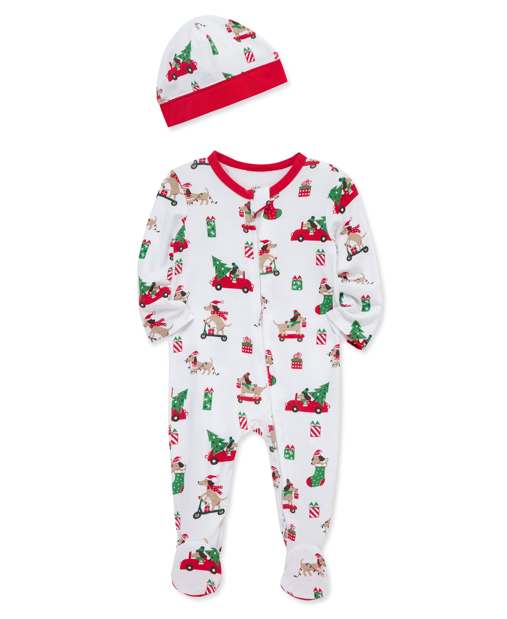 Puppies Footie & Hat Set (NB-9M) - Little Me