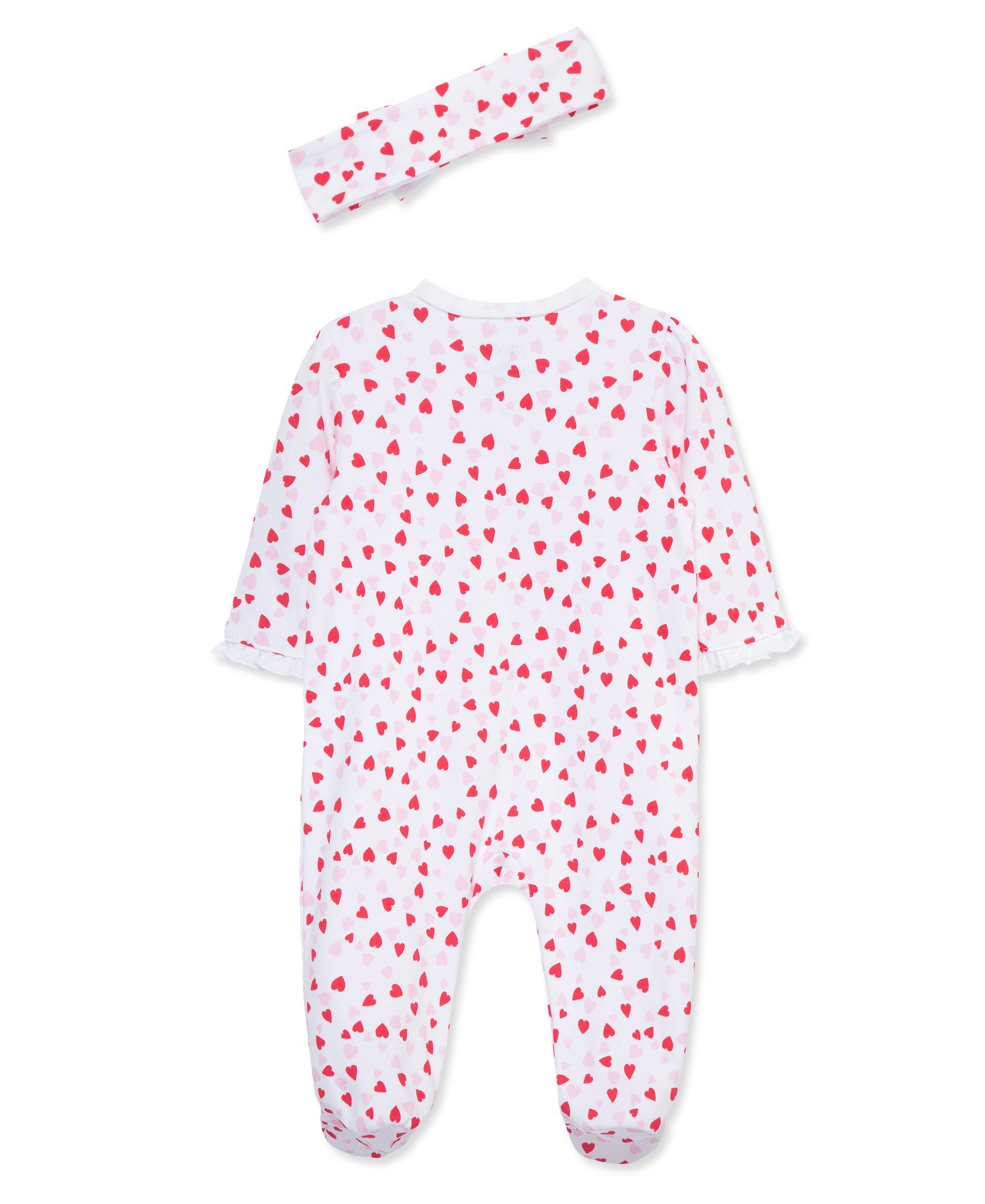 Valentine 2-Way-Zip Footed One-Piece & Headband - Little Me