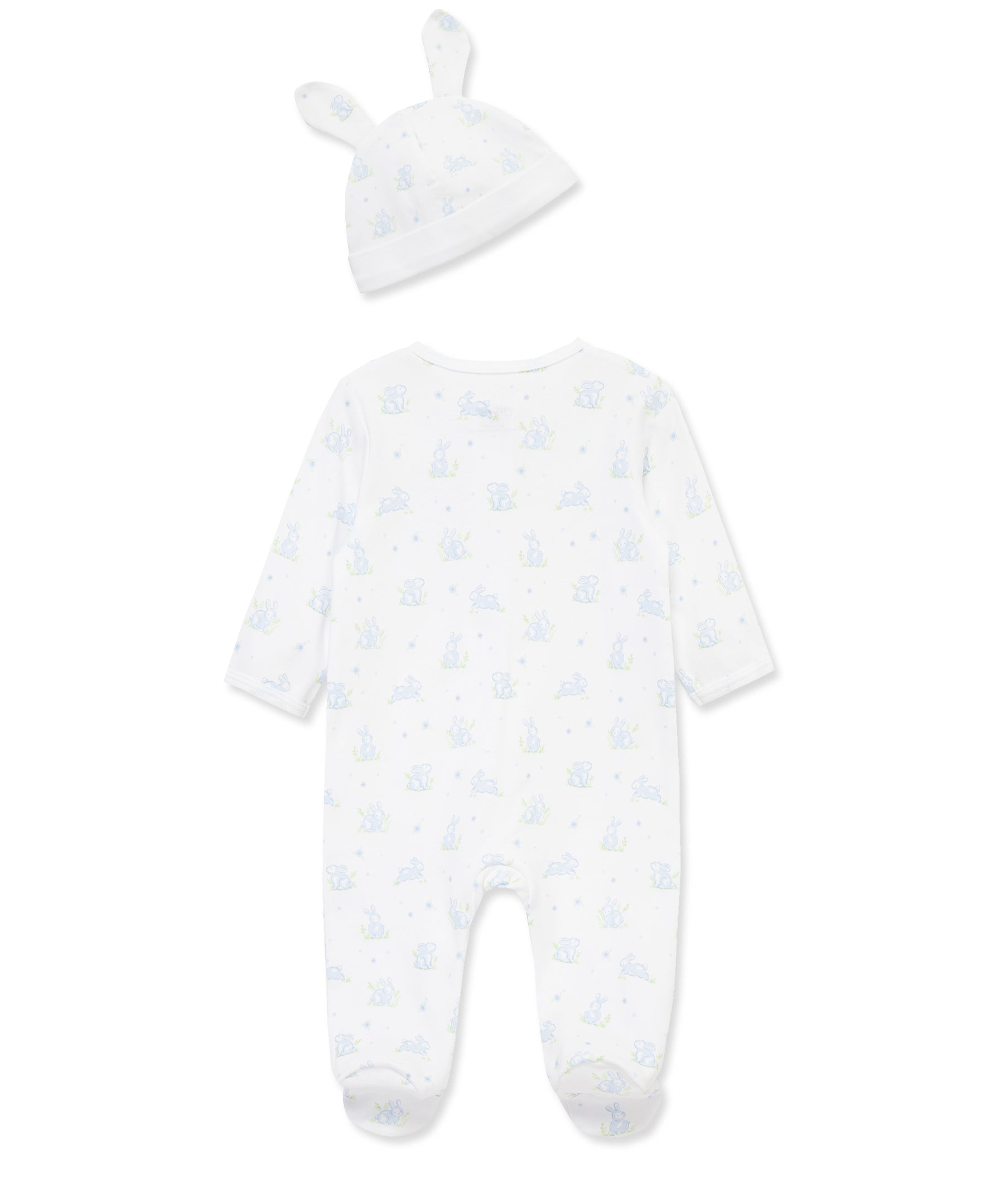 Blue Bunny 2-Way-Zip Footed One-Piece & Hat
