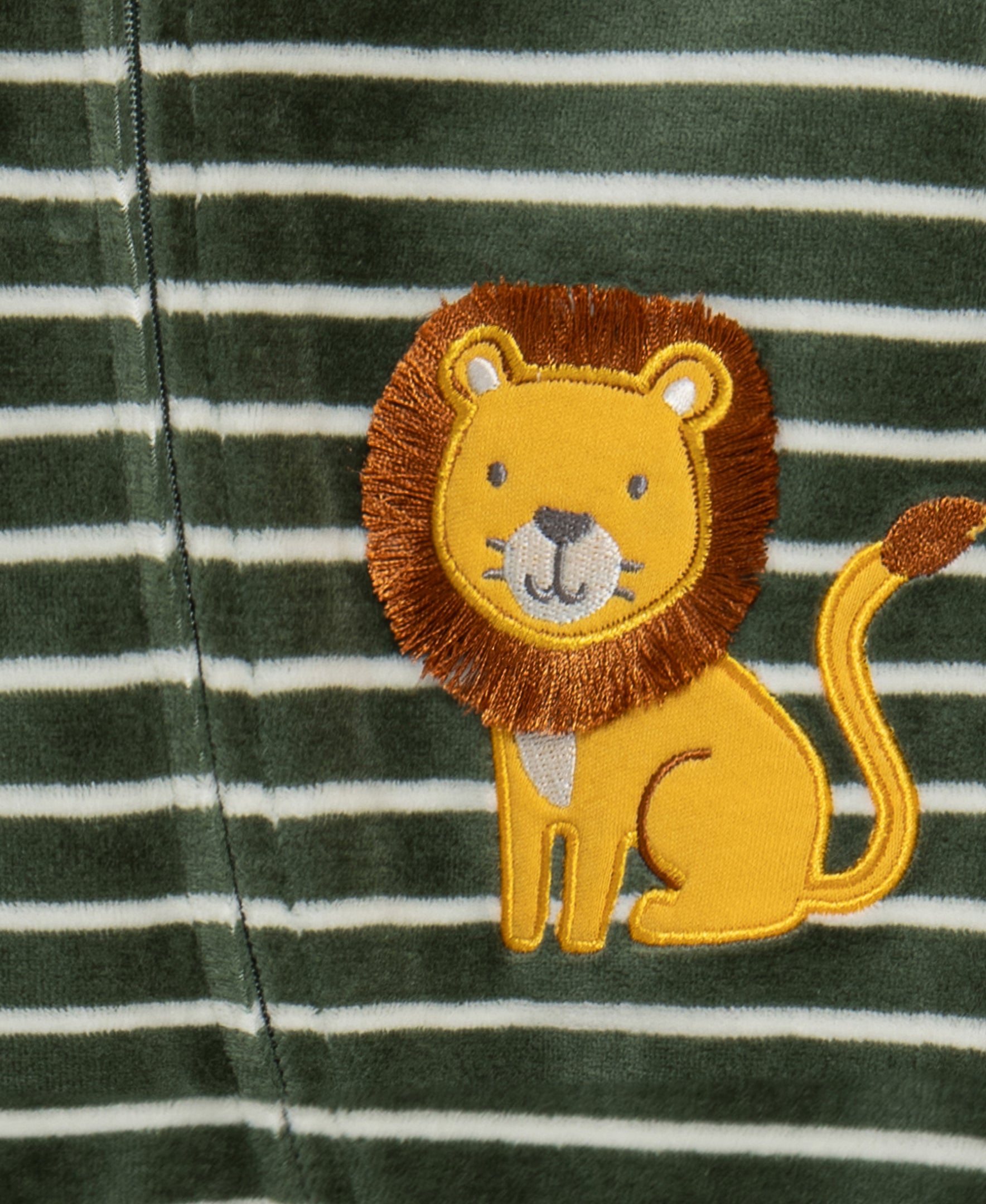 Lion Velour Footie (3M-9M) - Little Me