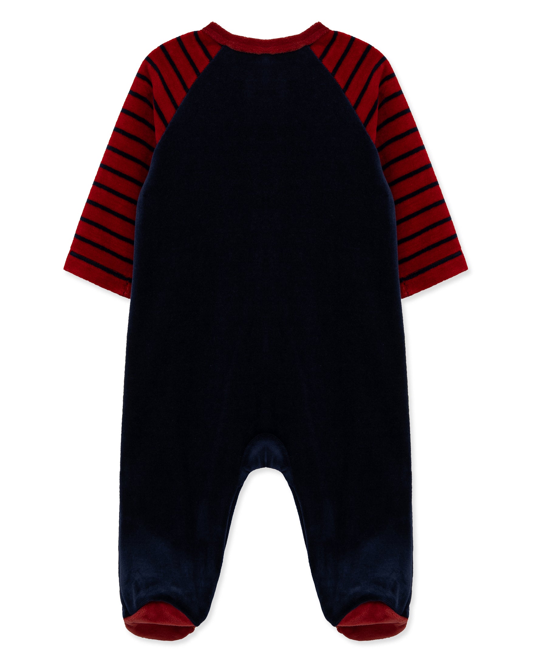 Trains Velour Footie (3M-9M) - Little Me