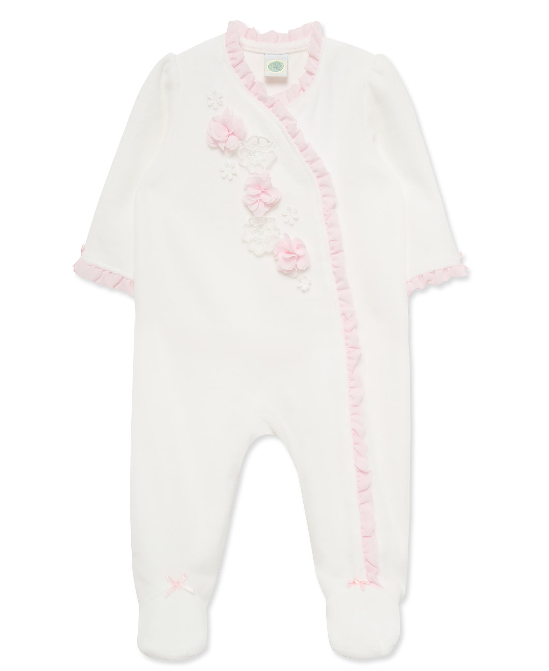 Flowers Velour Footie (3M-9M) - Little Me