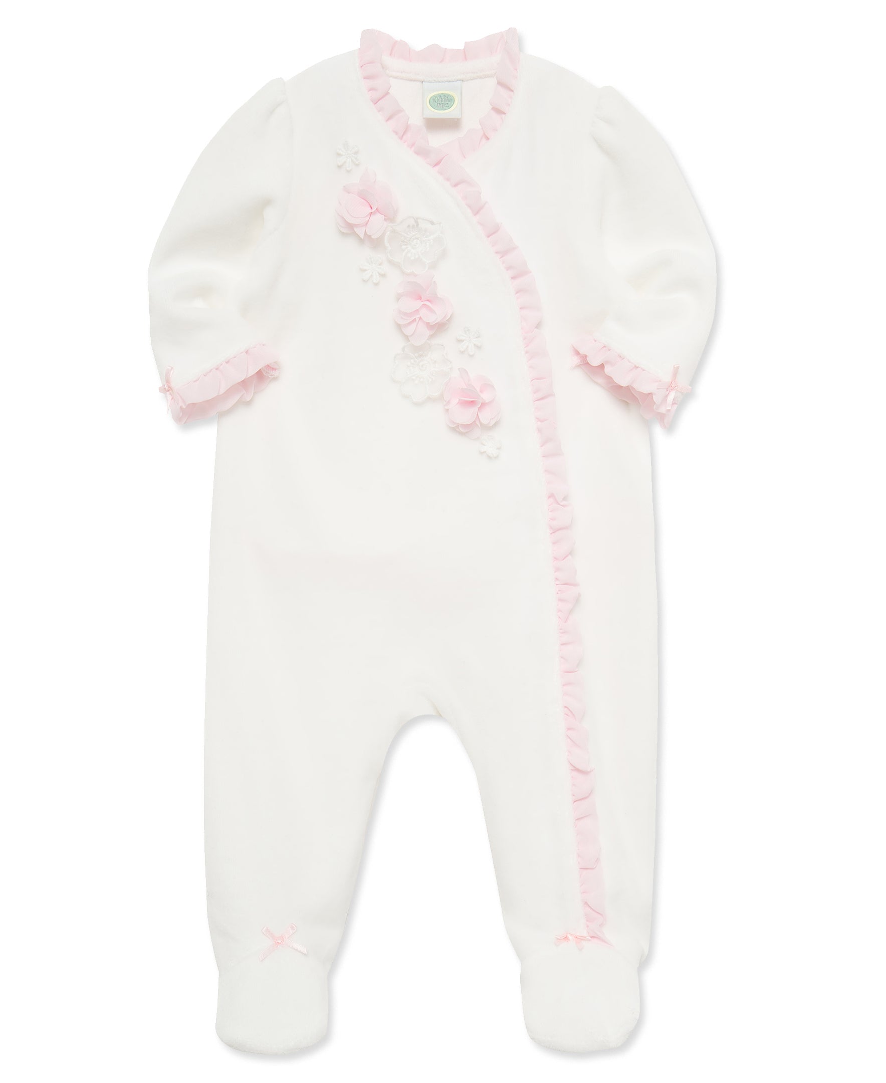 Flowers Velour Footie (3M-9M) - Little Me
