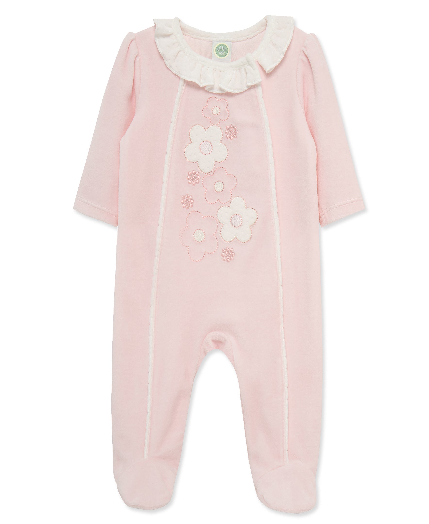 Cascade Floral Velour Footie (3M-9M) - Little Me