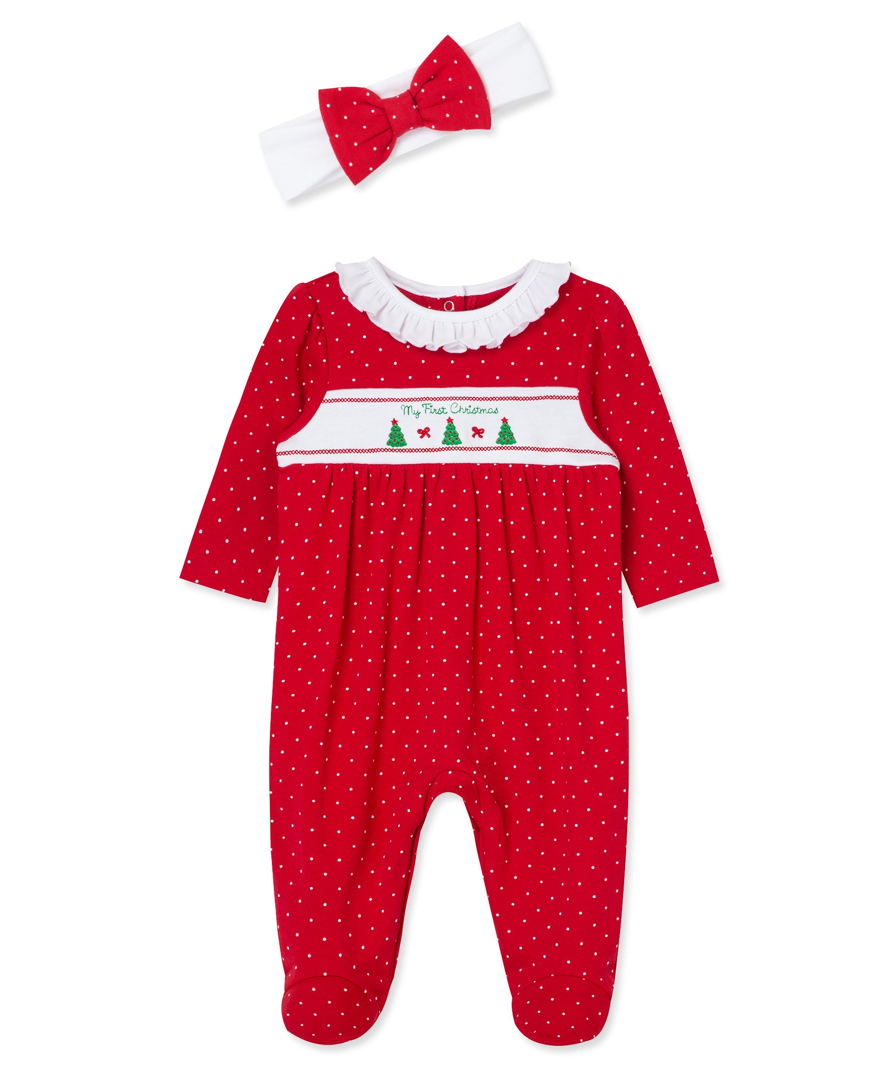 Dainty Trees Footie & Headband (NB-9M) - Little Me