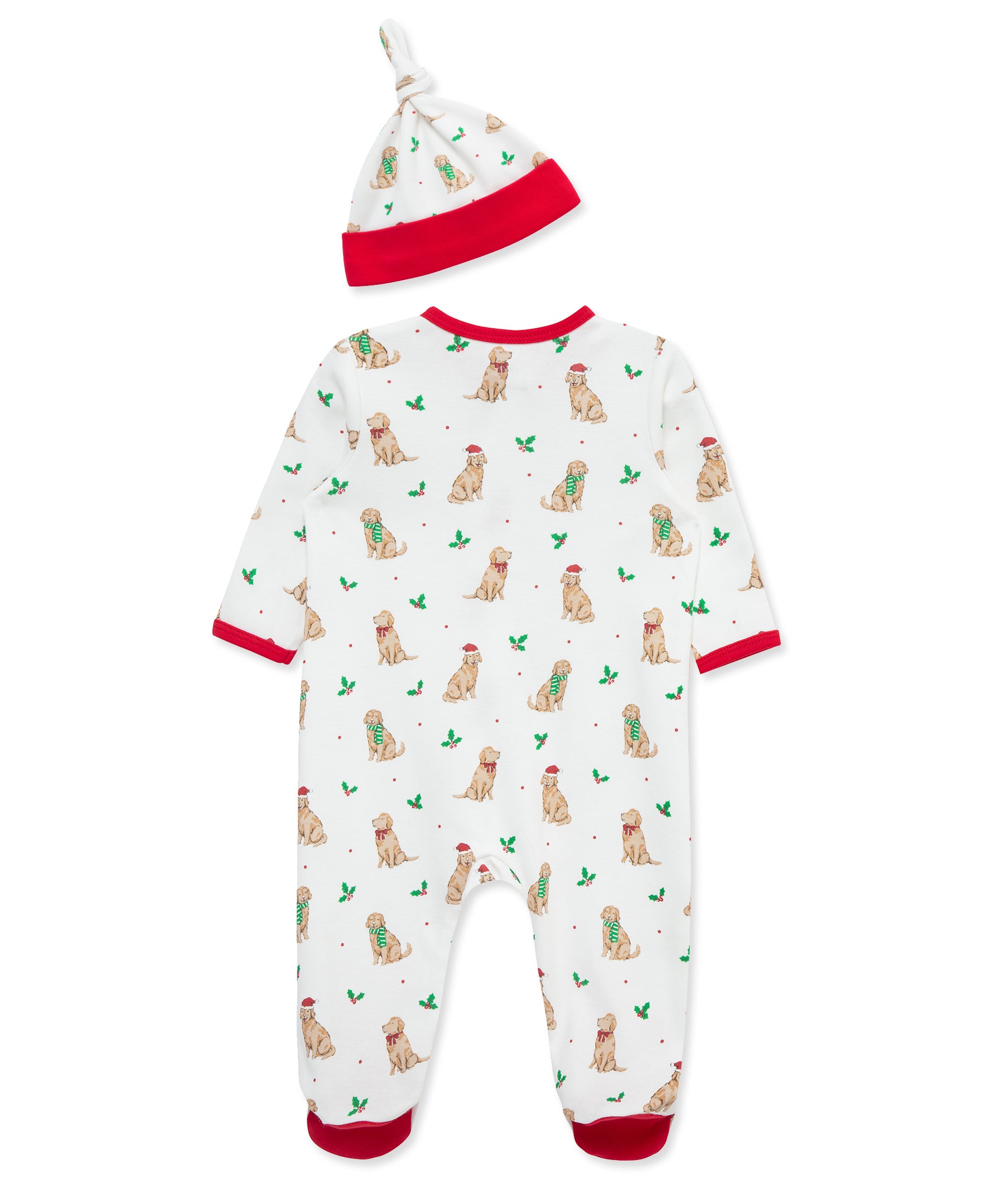 Festive Pups Footie & Hat (NM-9M) - Little Me