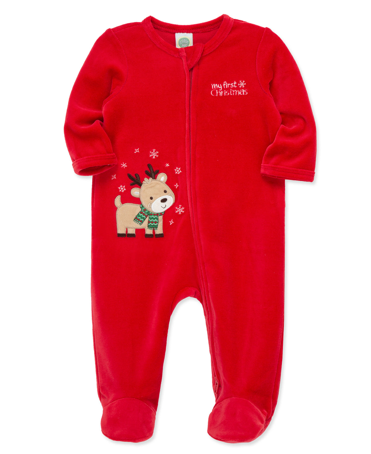 Reindeer Velour Footie (3M-9M) - Little Me