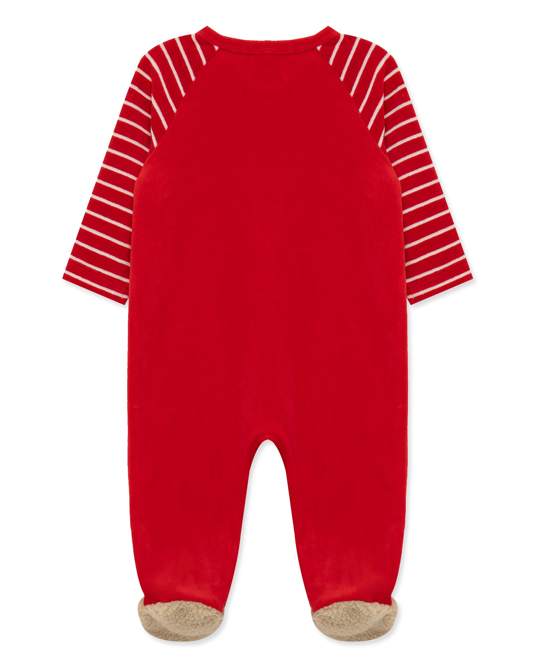 Santa Bear Velour Footie (3M-9M) - Little Me