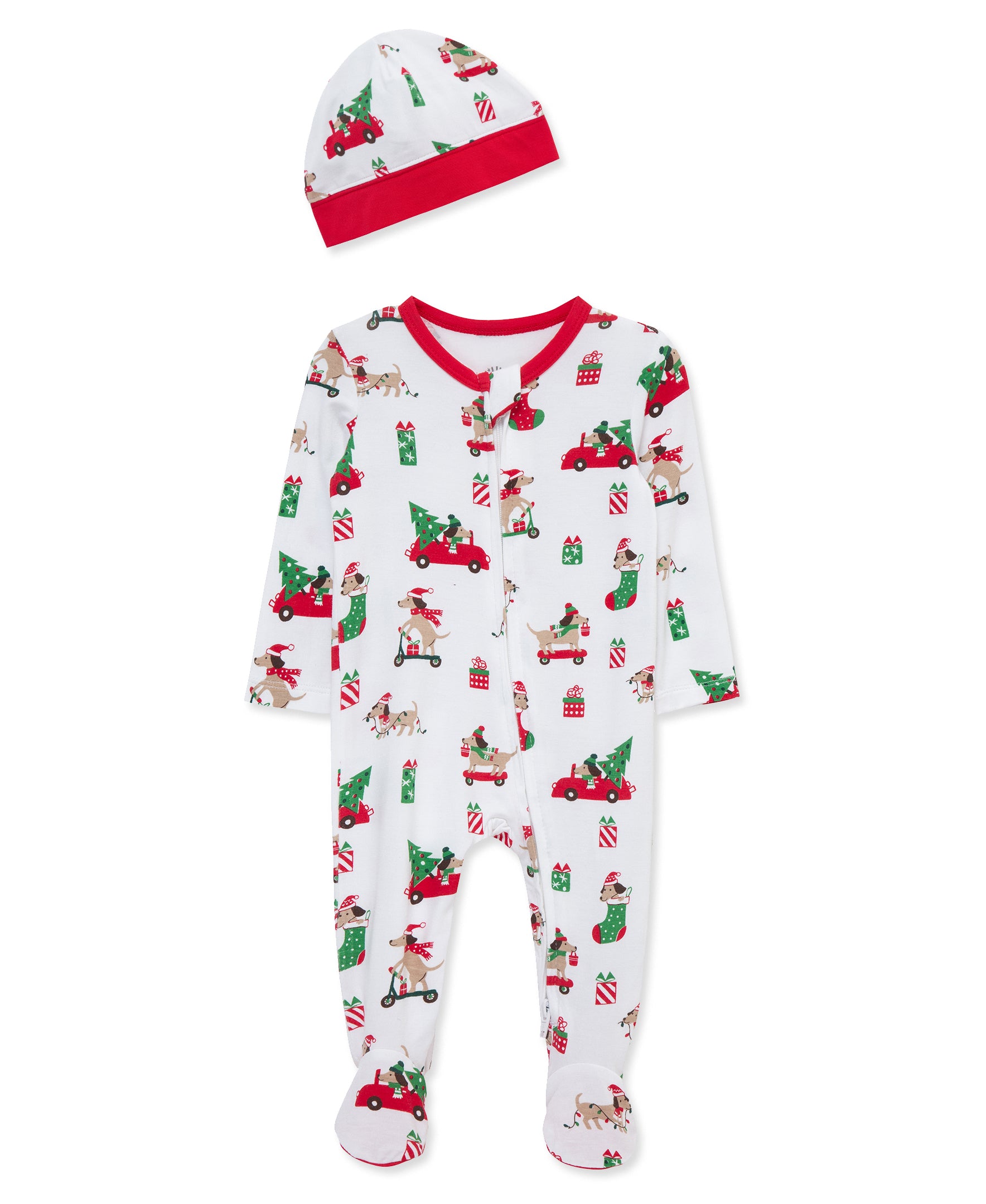 Puppies Footie & Hat (NB-9M) - Little Me