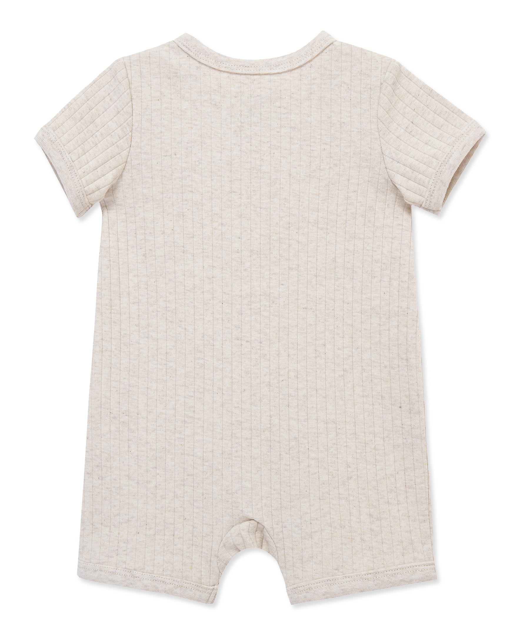 Oatmeal Rib Knit Pocket Romper