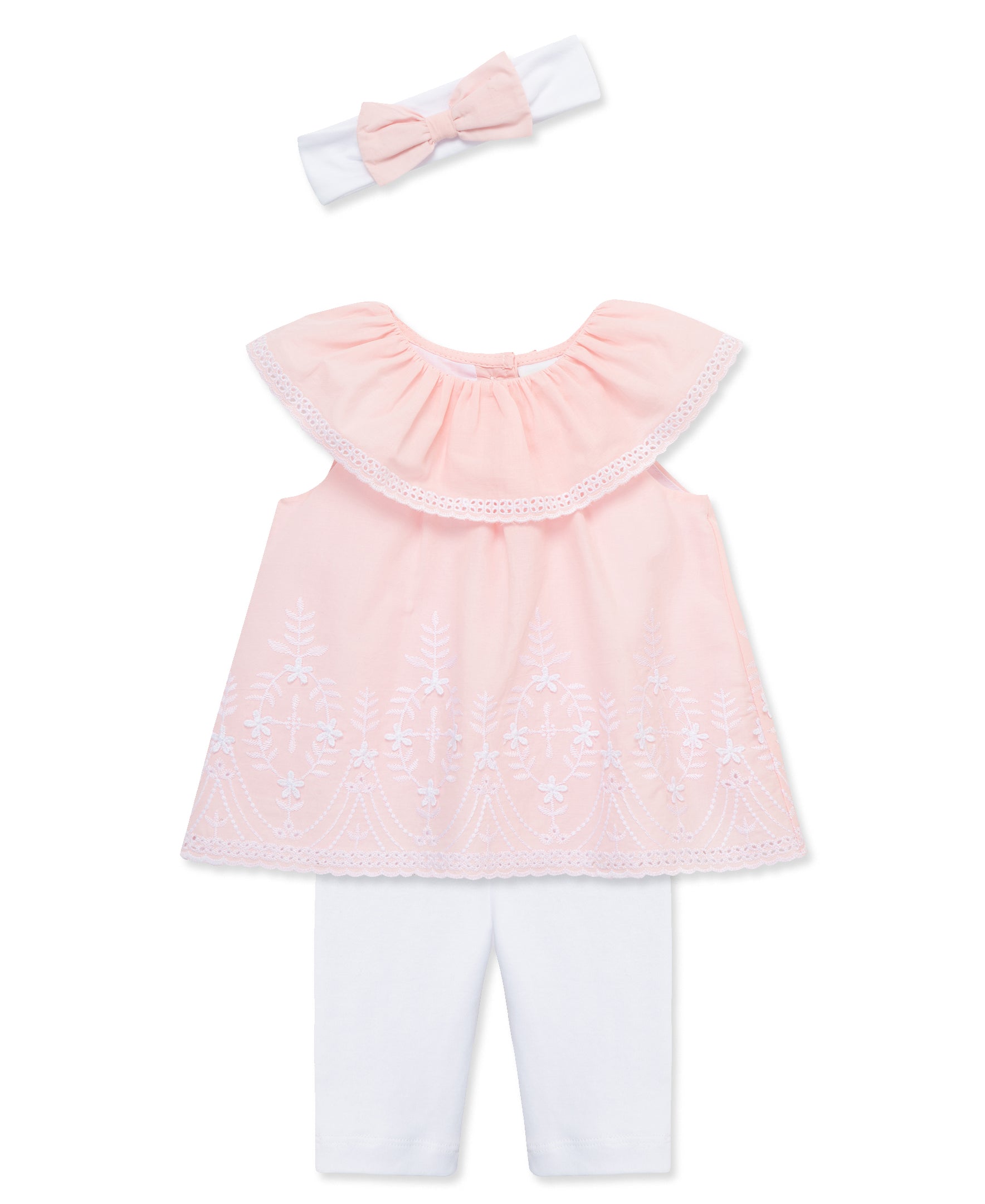 Pink Eyelet Woven Tunic Set (12M-24M) - Little Me