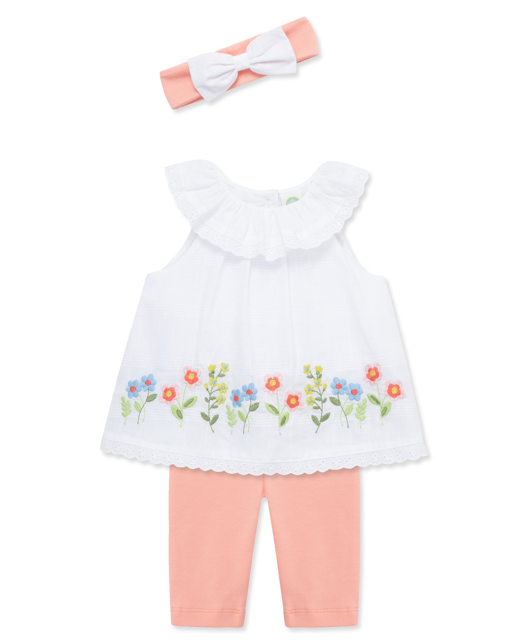 Floral Border Woven Tunic Set (12M-24M) - Little Me