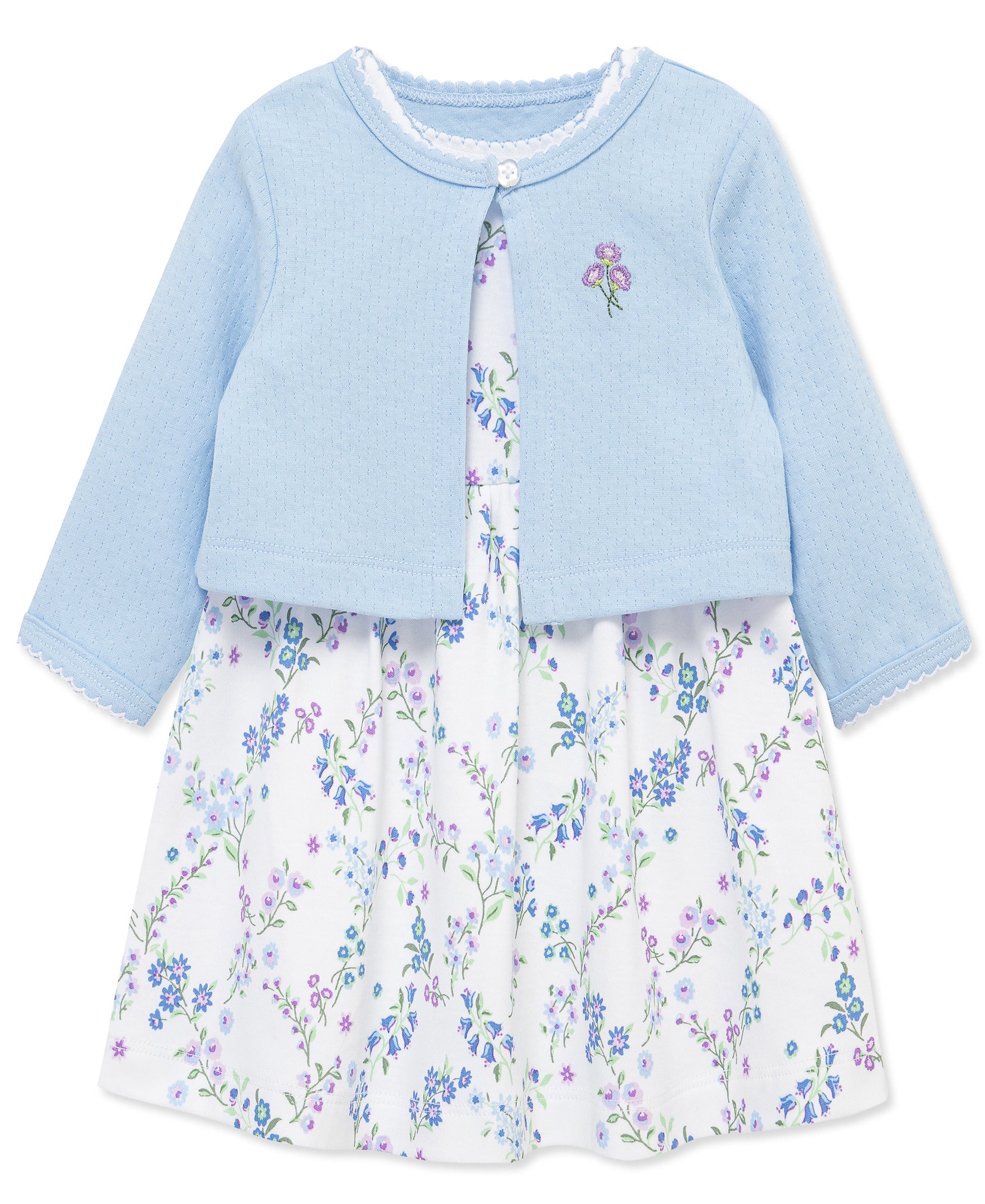 Trellis Knit Dress & Cardigan Set - Little Me