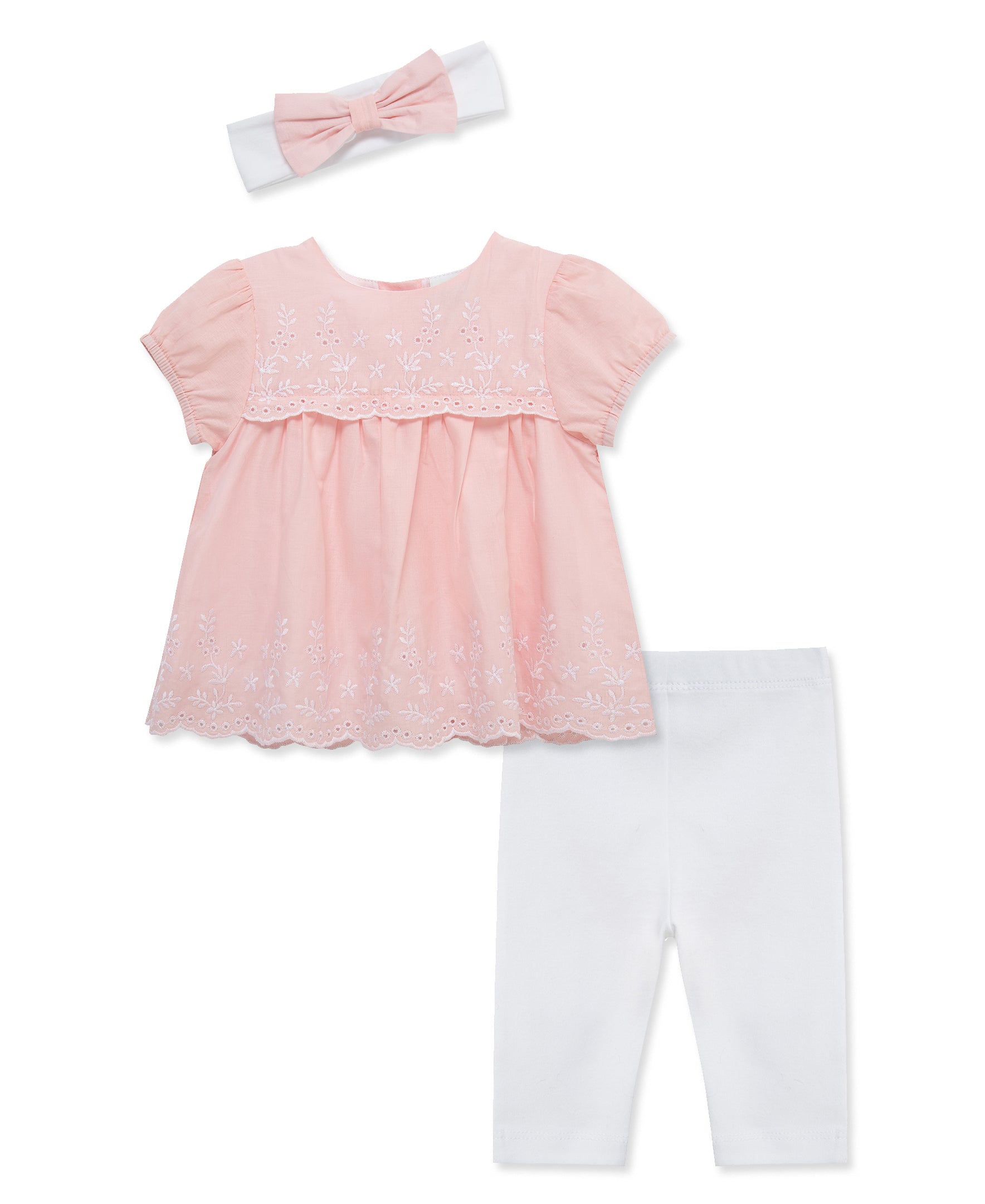 Pink Eyelet Woven Tunic & Legging Set (12M-24M)