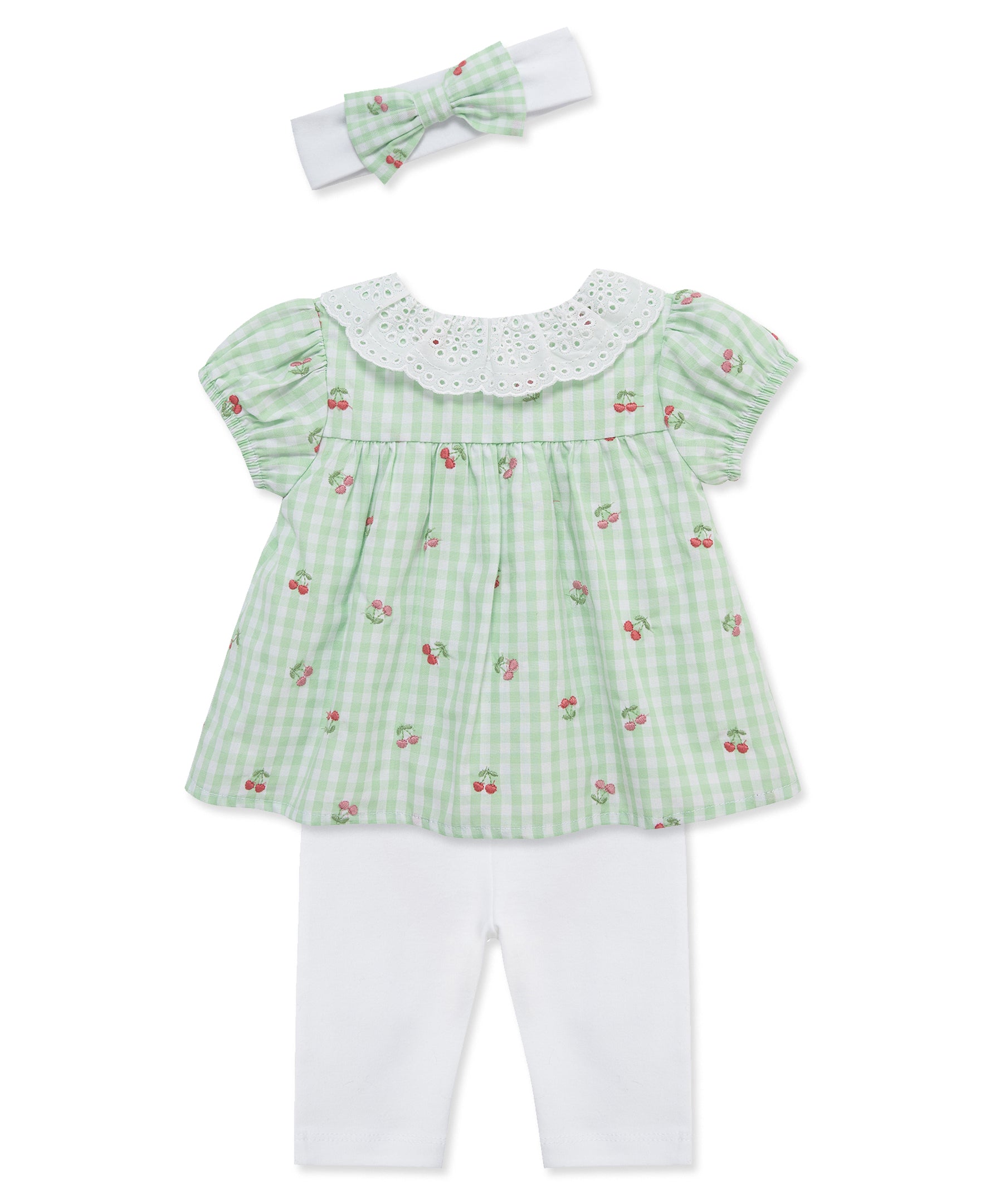 Cherry Check Woven Tunic & Legging Set (12M-24M) - Little Me